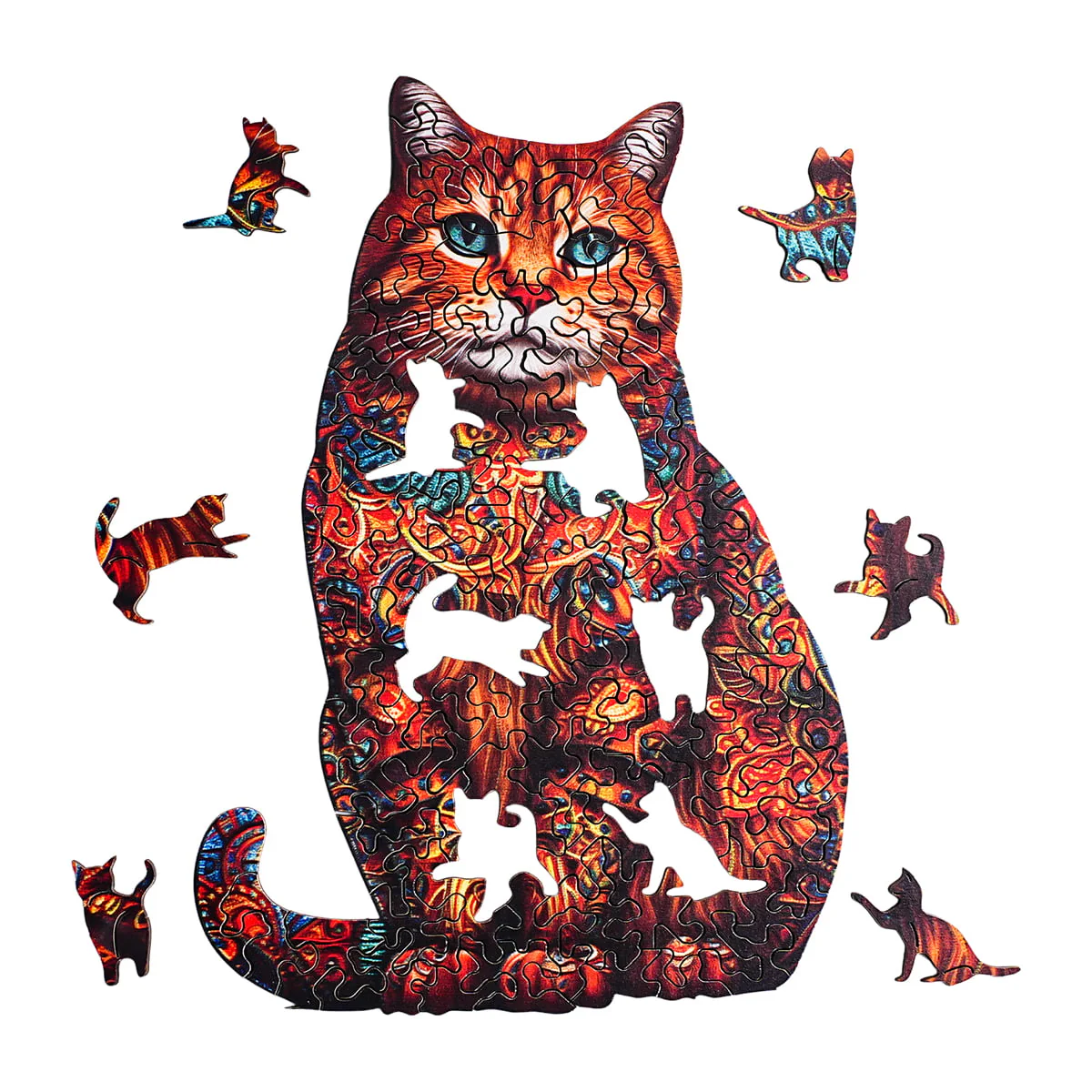 ROBOTIME Exotic Cat Wooden Jigsaw Puzzle - Image 2