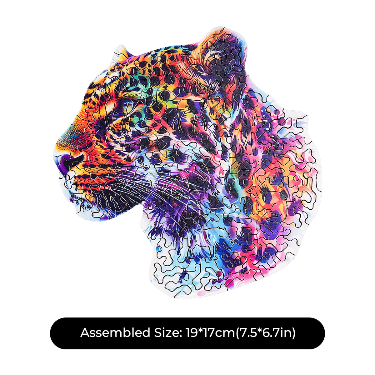 ROBOTIME Fancy Leopard Wooden Jigsaw Puzzle with Frame - Image 6