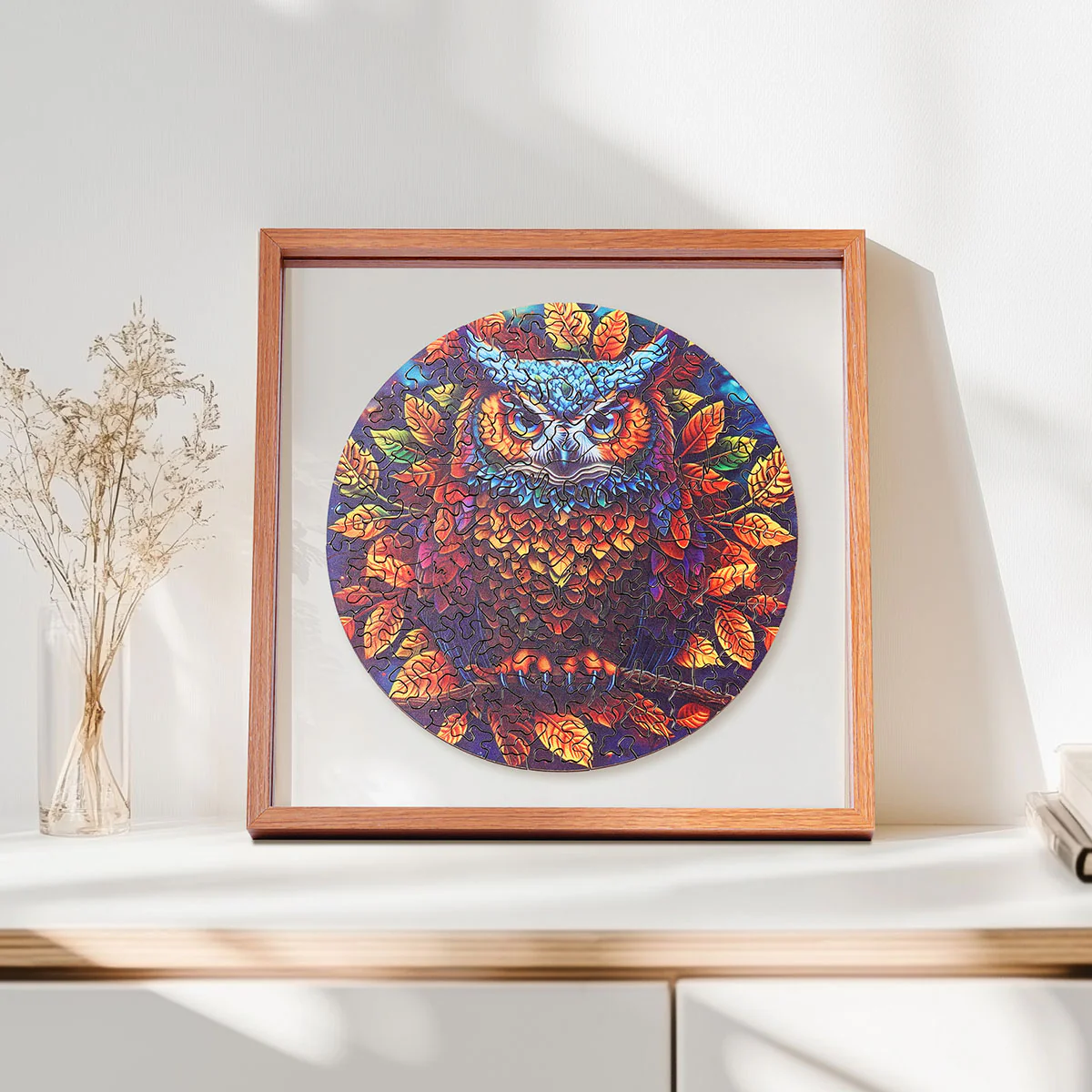 ROBOTIME Moonlight Owl Wooden Jigsaw Puzzle with Frame - Image 3