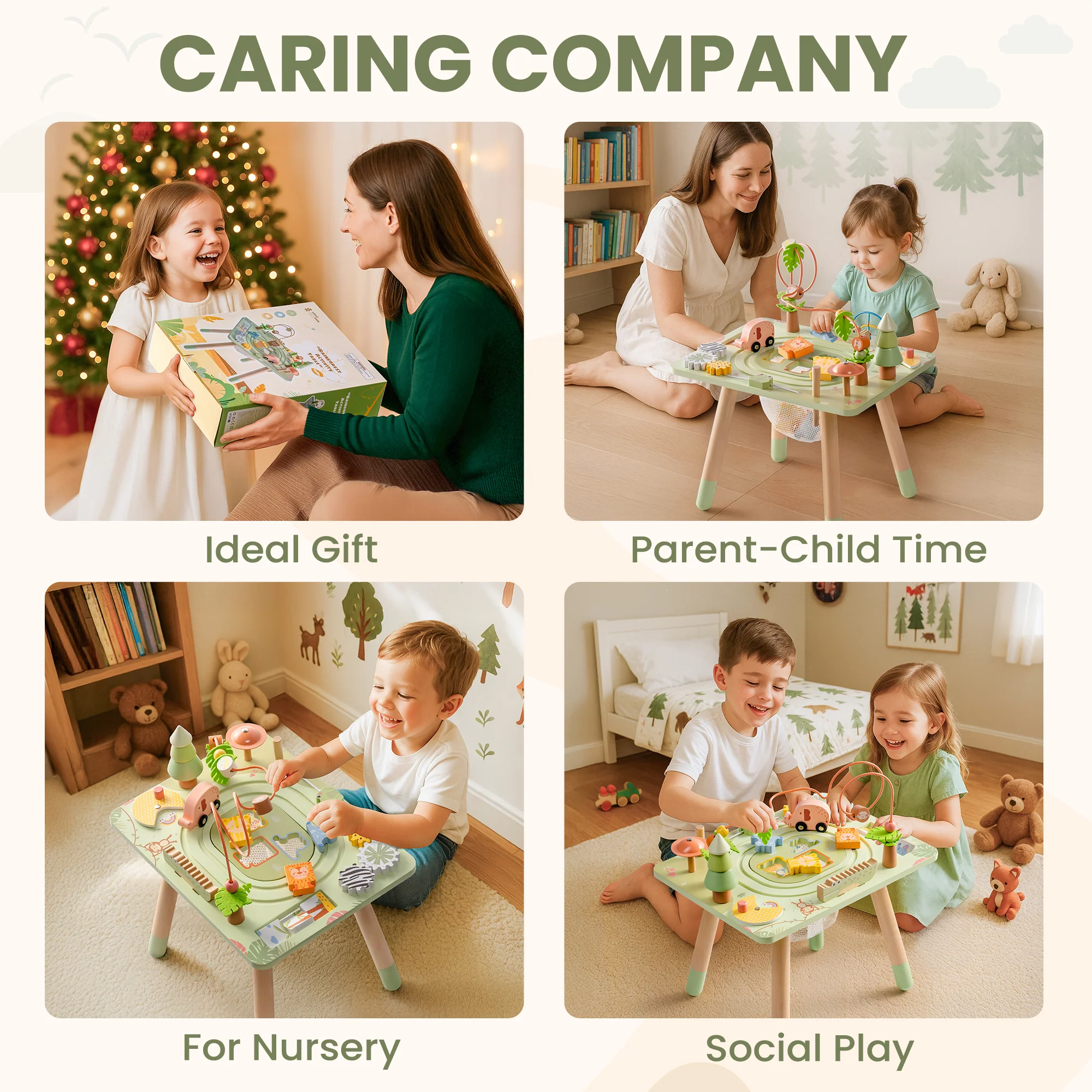 ROBUD 11 in 1 Wooden Rainforest Activity Table - Image 4