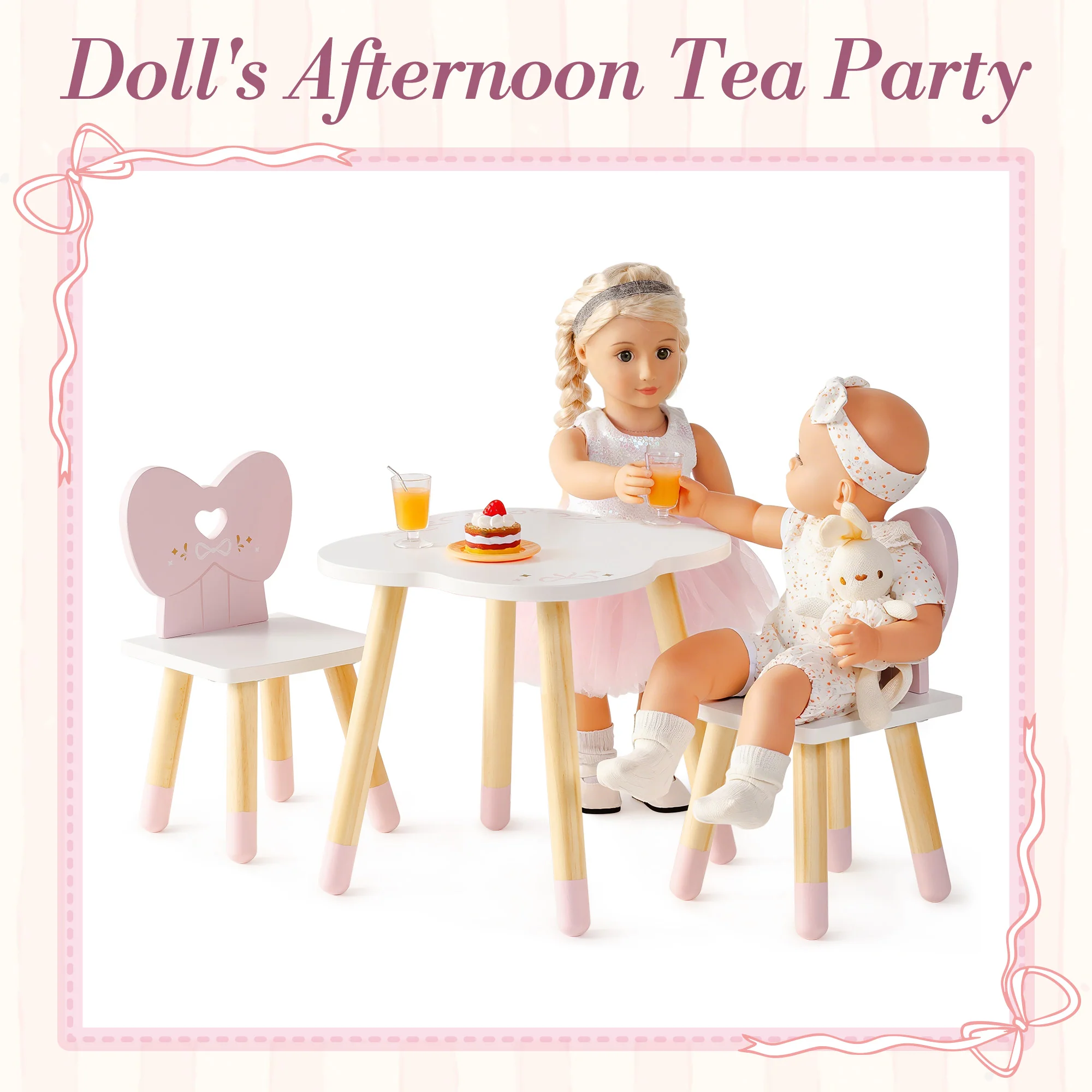 ROBUD 18 Inch Dolls Table Chairs Set - Image 6