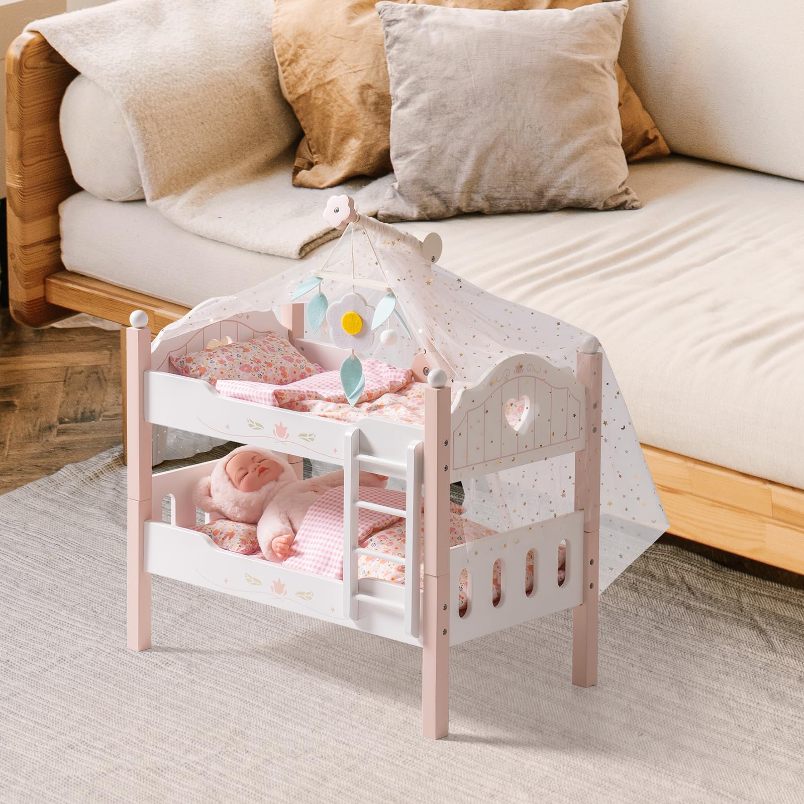 ROBUD Baby Doll Crib - Pink - Image 3