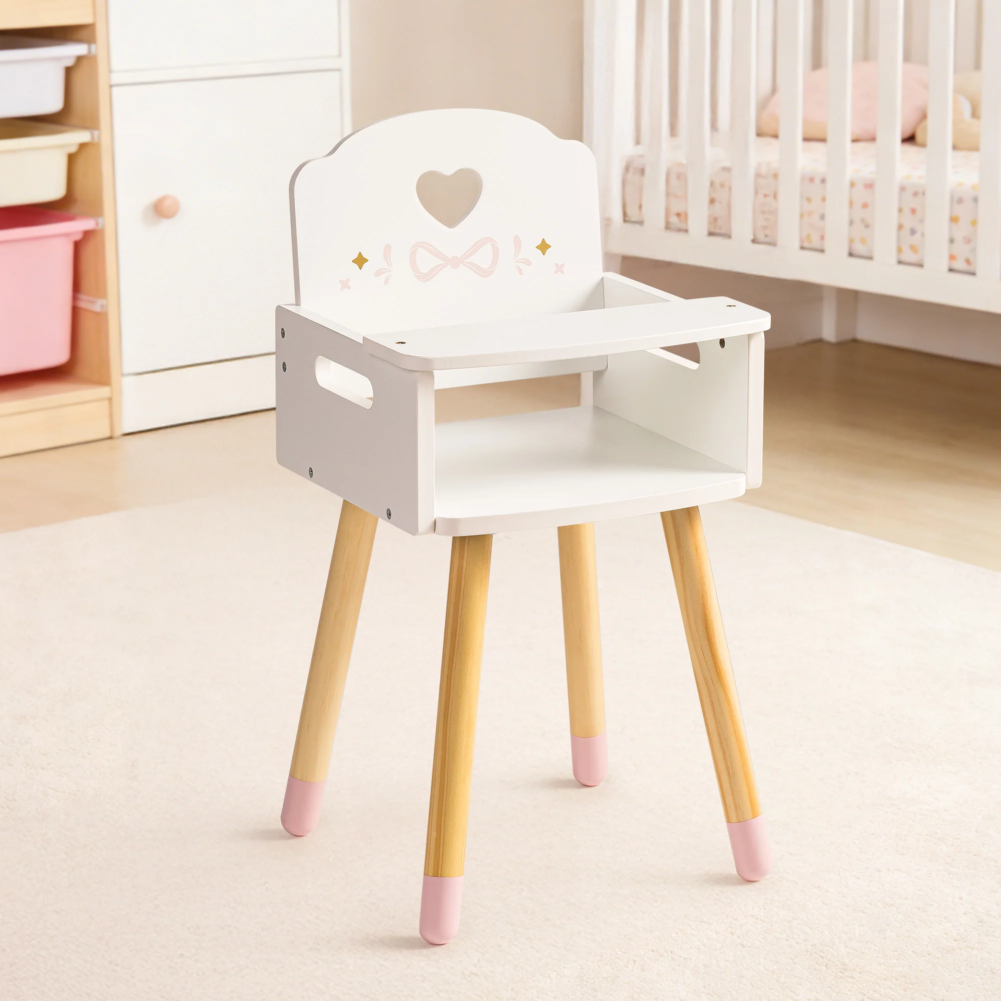ROBUD Baby Doll High Chair with Heart-Shaped - Image 2