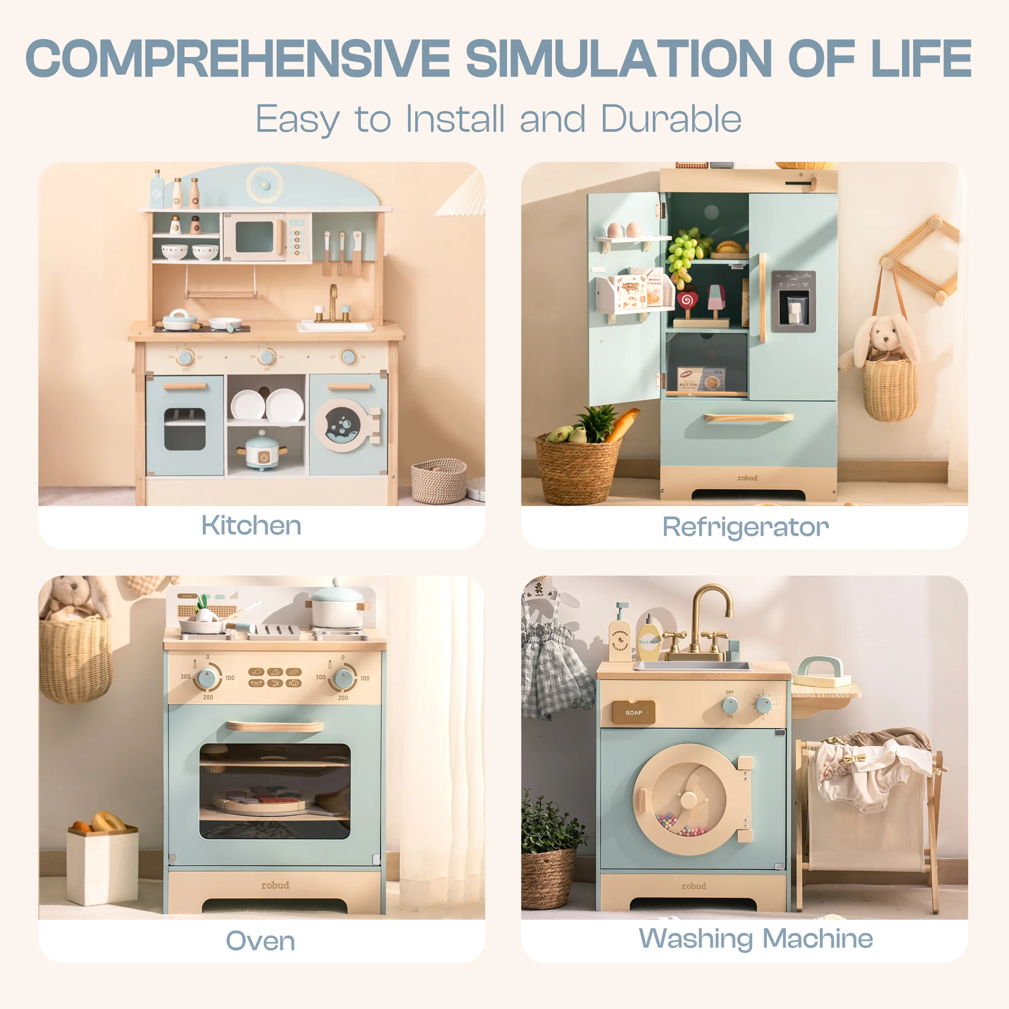 Robud Green and Gold Kitchen Playset Seris - Image 4