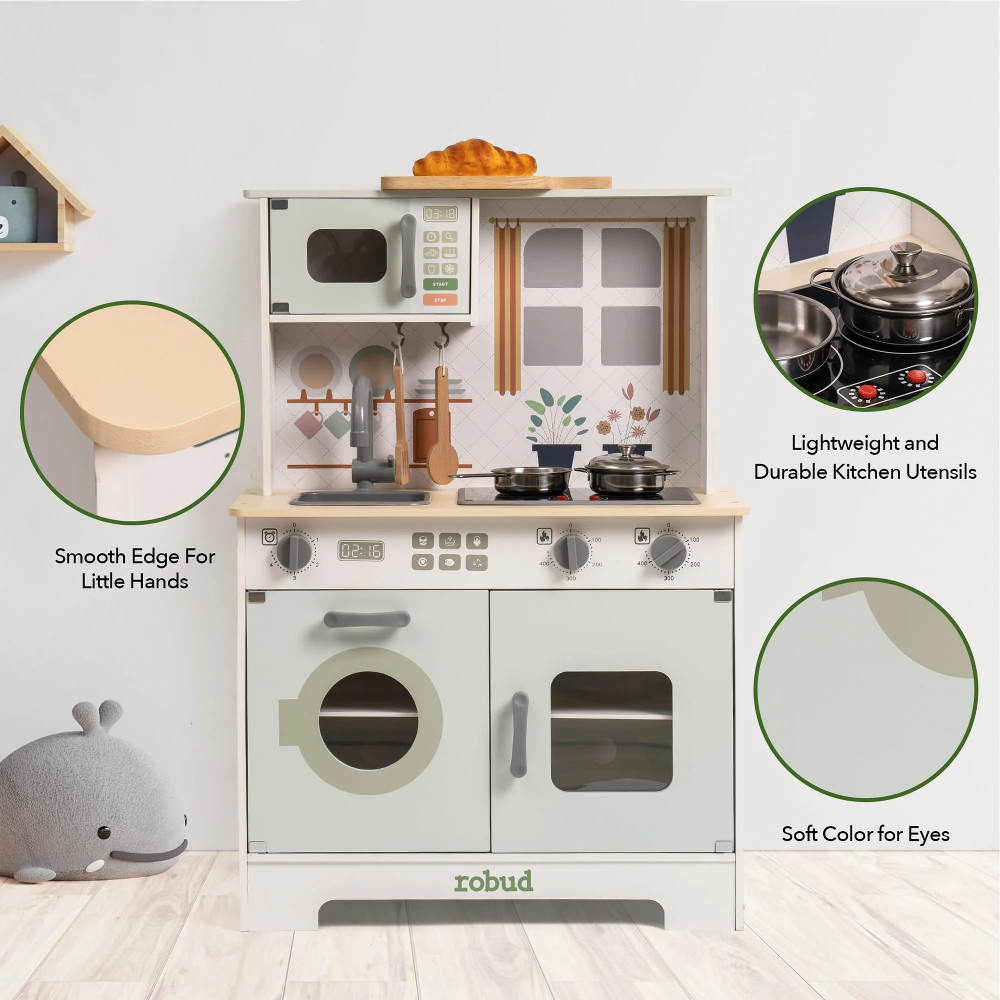 Robud Green Modern Look Play Kitchen WCF26 - Image 4