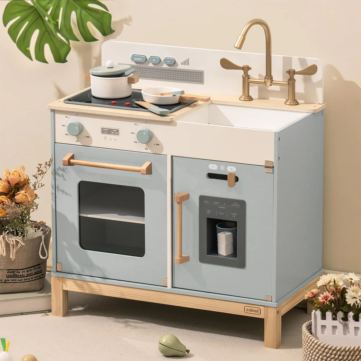 ROBUD Montessori Wooden Play Kitchen - Image 7