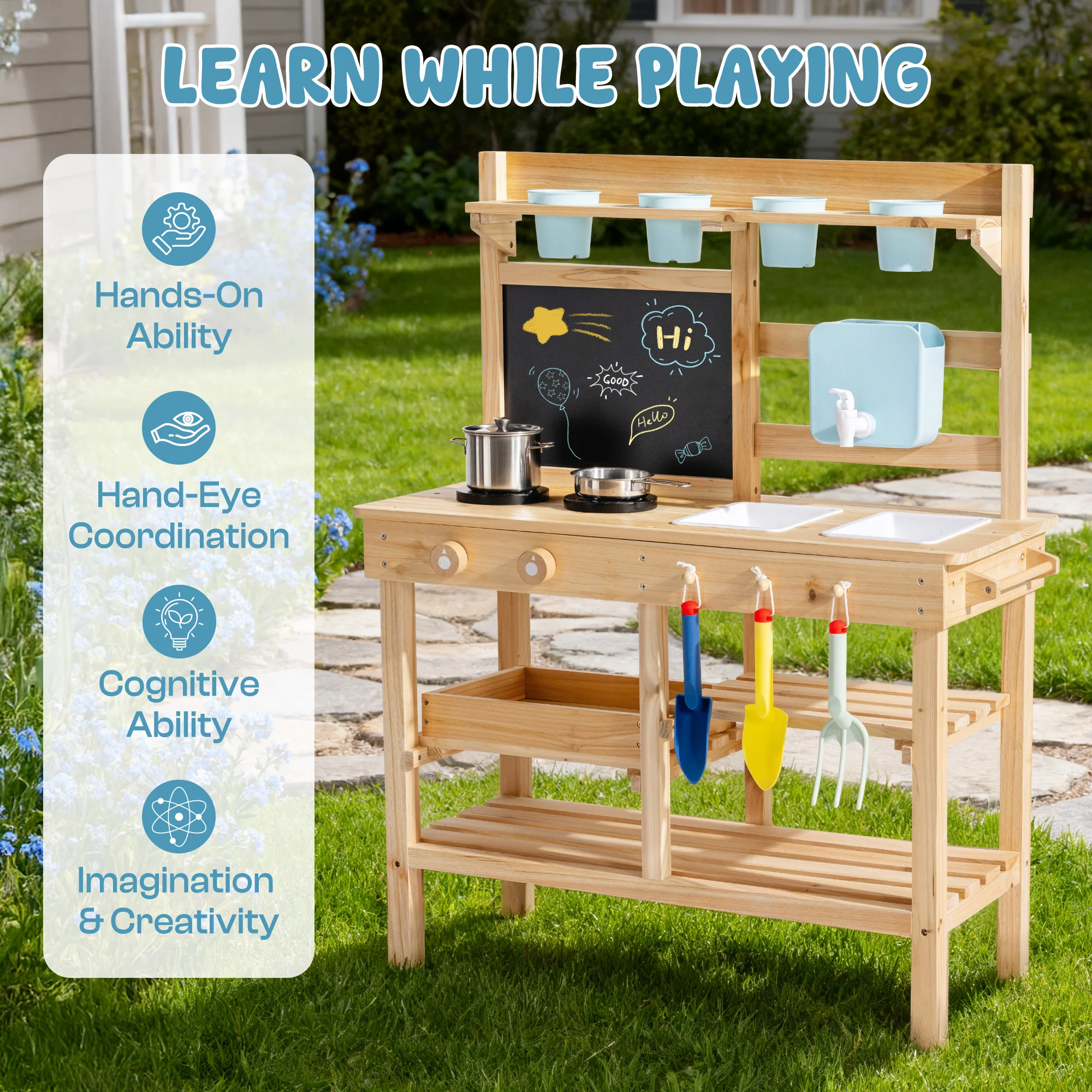 ROBUD Outdoor Garden Mud Kitchen for Kids - Image 5