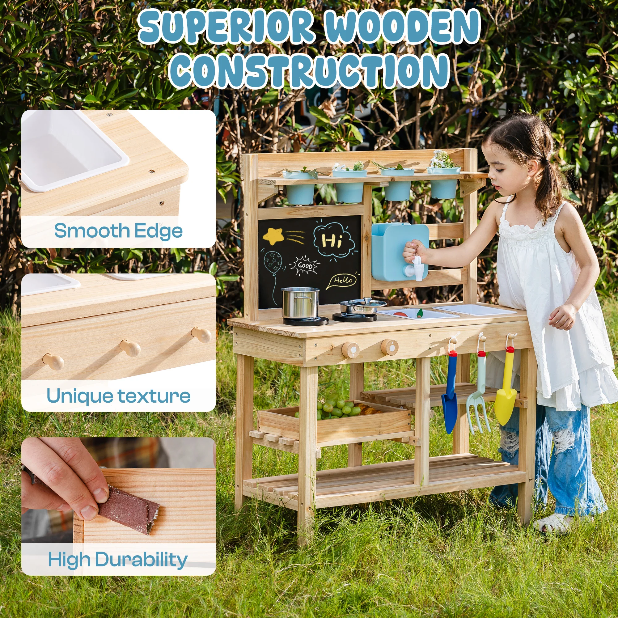 ROBUD Outdoor Garden Mud Kitchen for Kids - Image 7