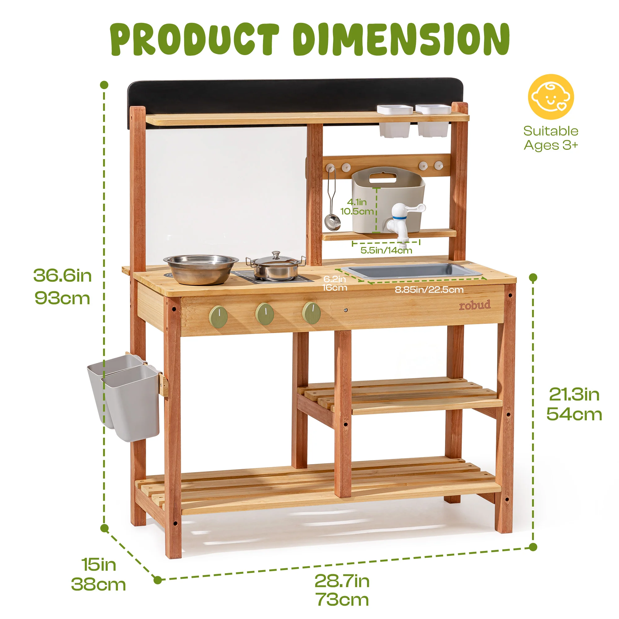ROBUD Outdoor Mud Kitchen - Caramel - Image 13