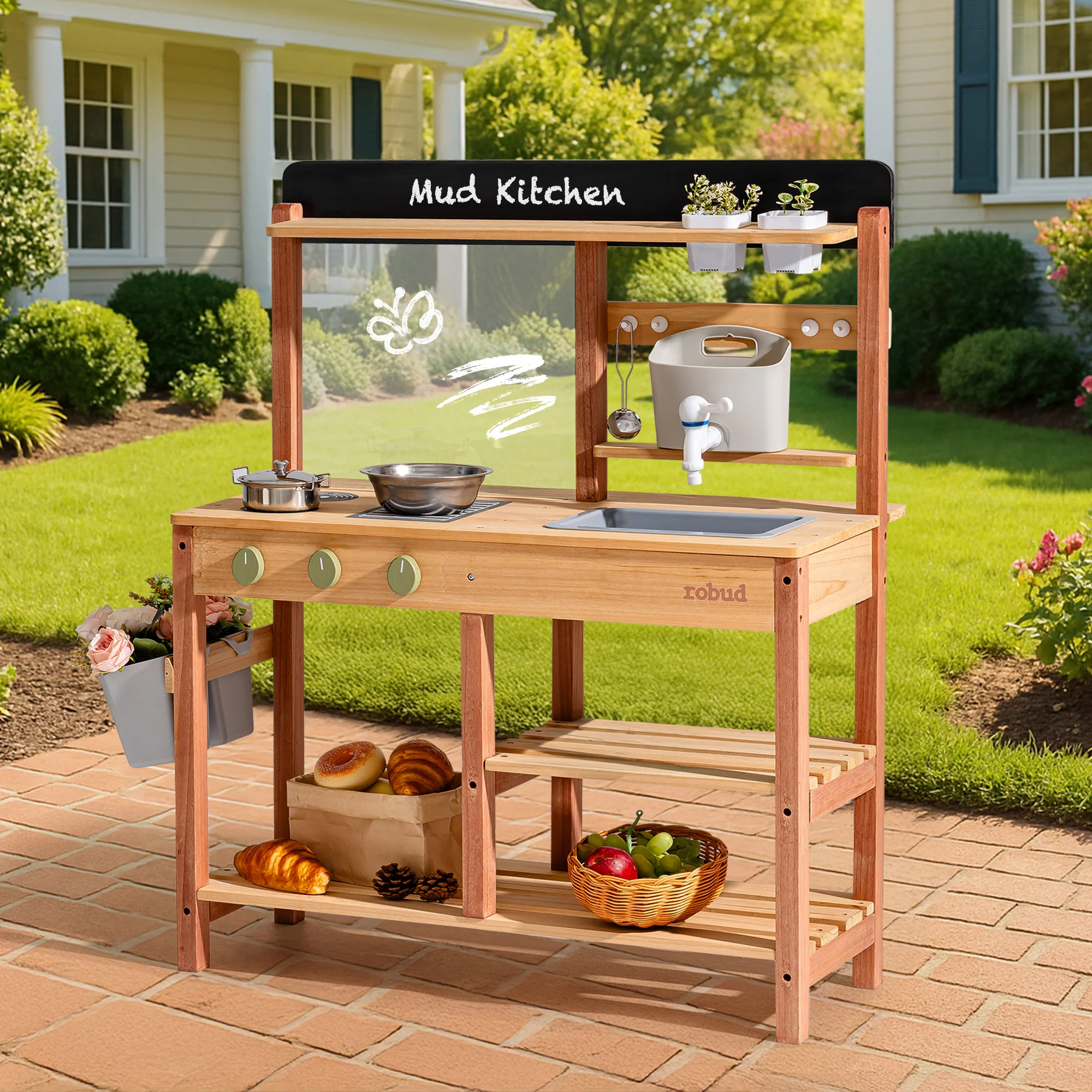 ROBUD Outdoor Mud Kitchen - Caramel - Image 2