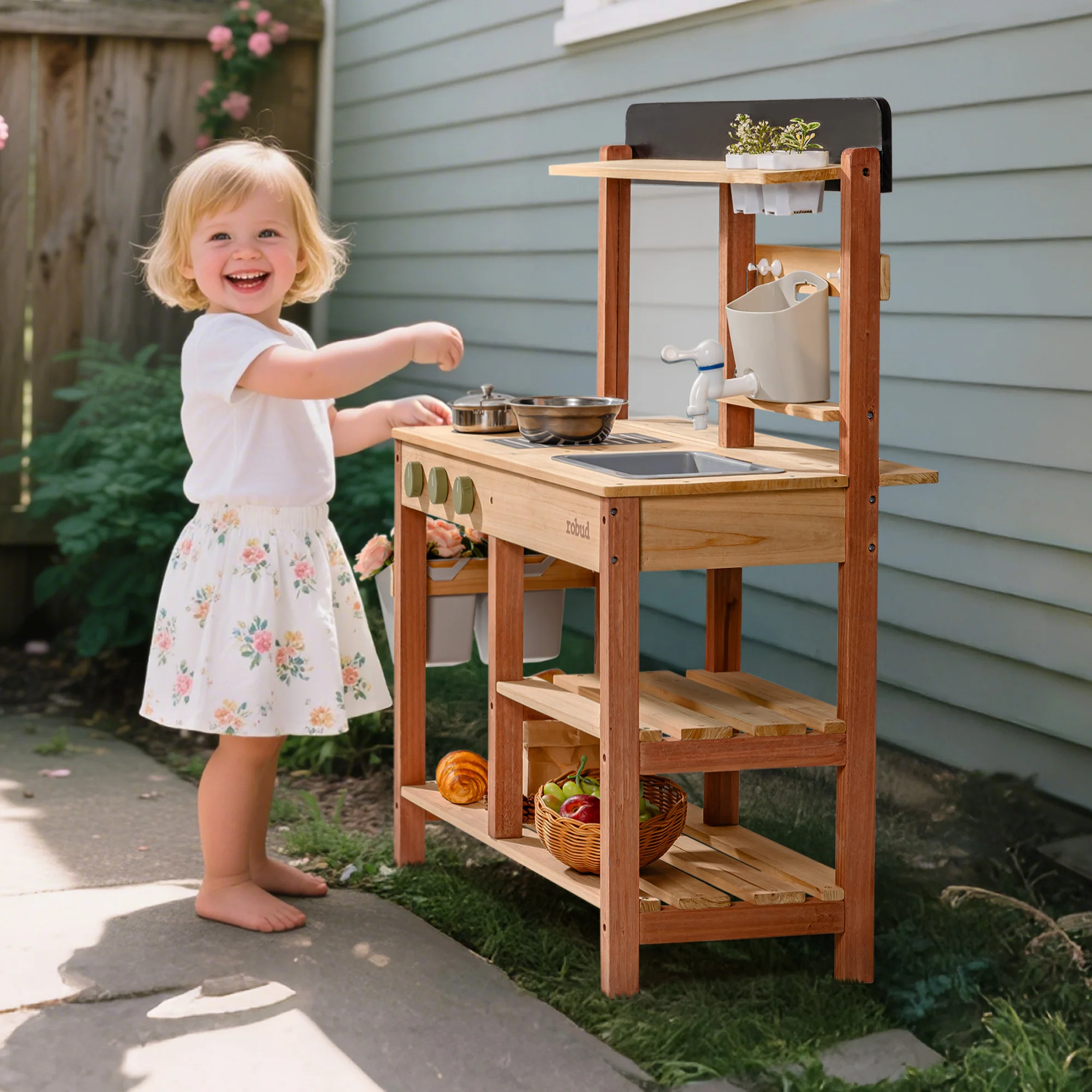 ROBUD Outdoor Mud Kitchen - Caramel - Image 4