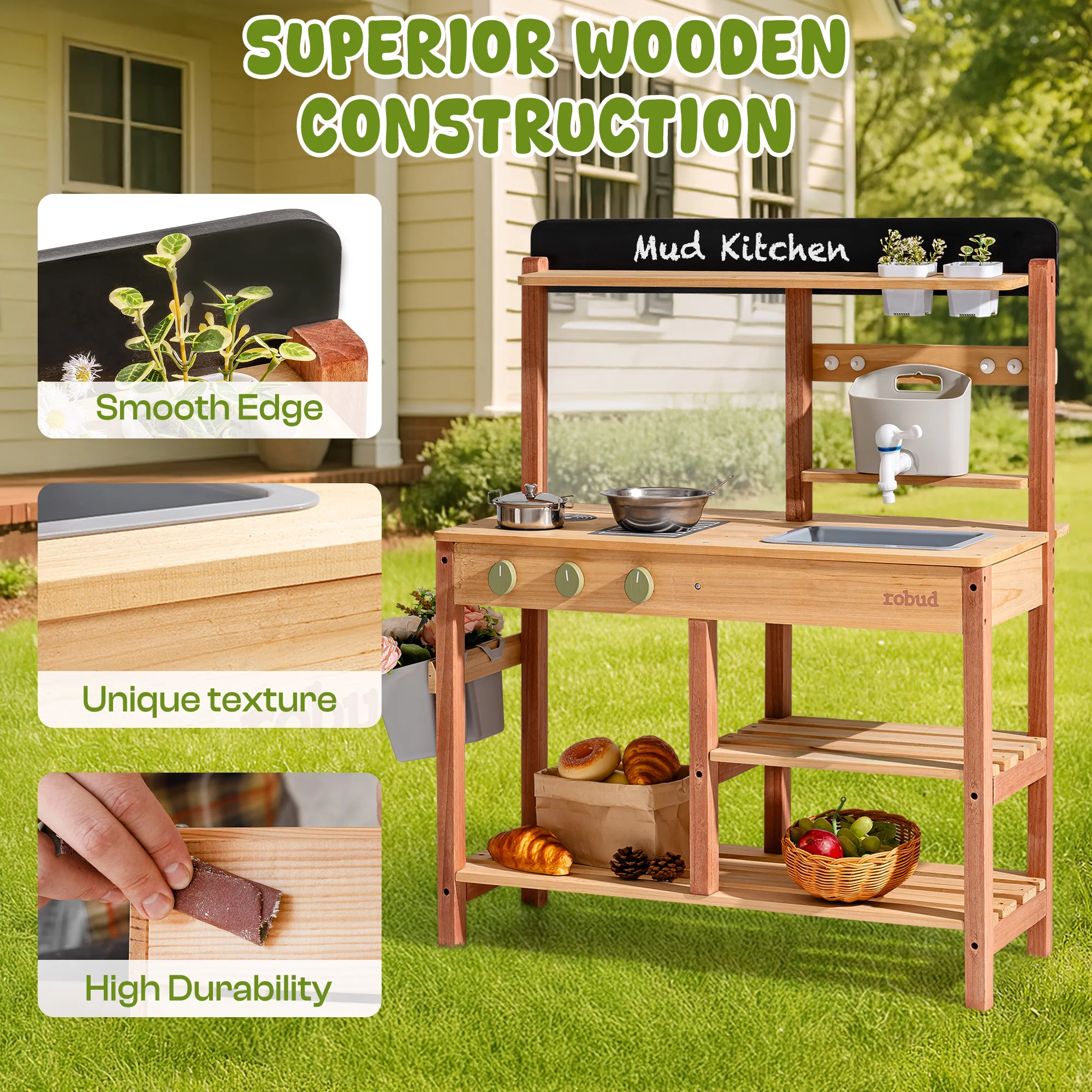 ROBUD Outdoor Mud Kitchen - Caramel - Image 7