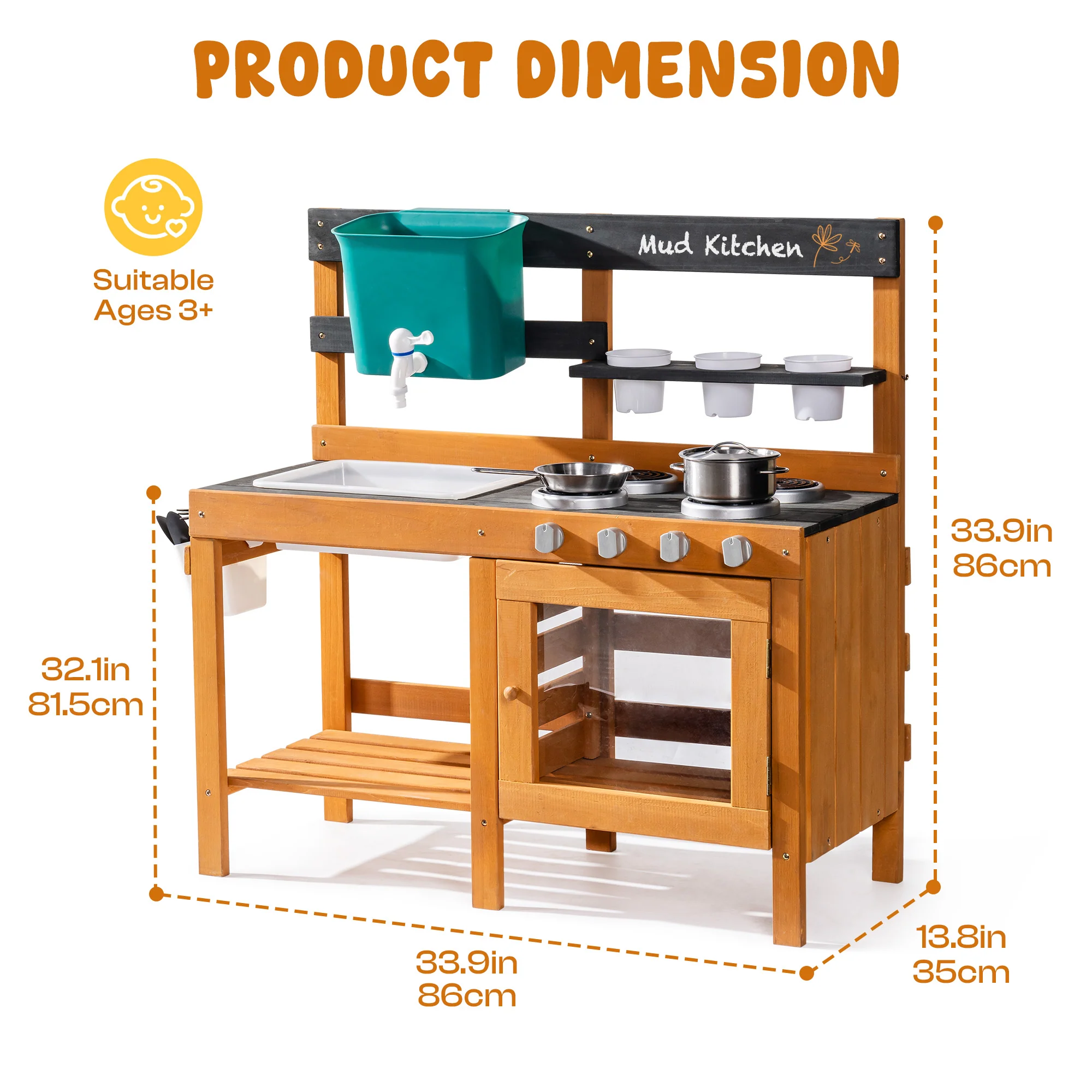 ROBUD Outdoor Mud Kitchen with Real Water Play - Image 11