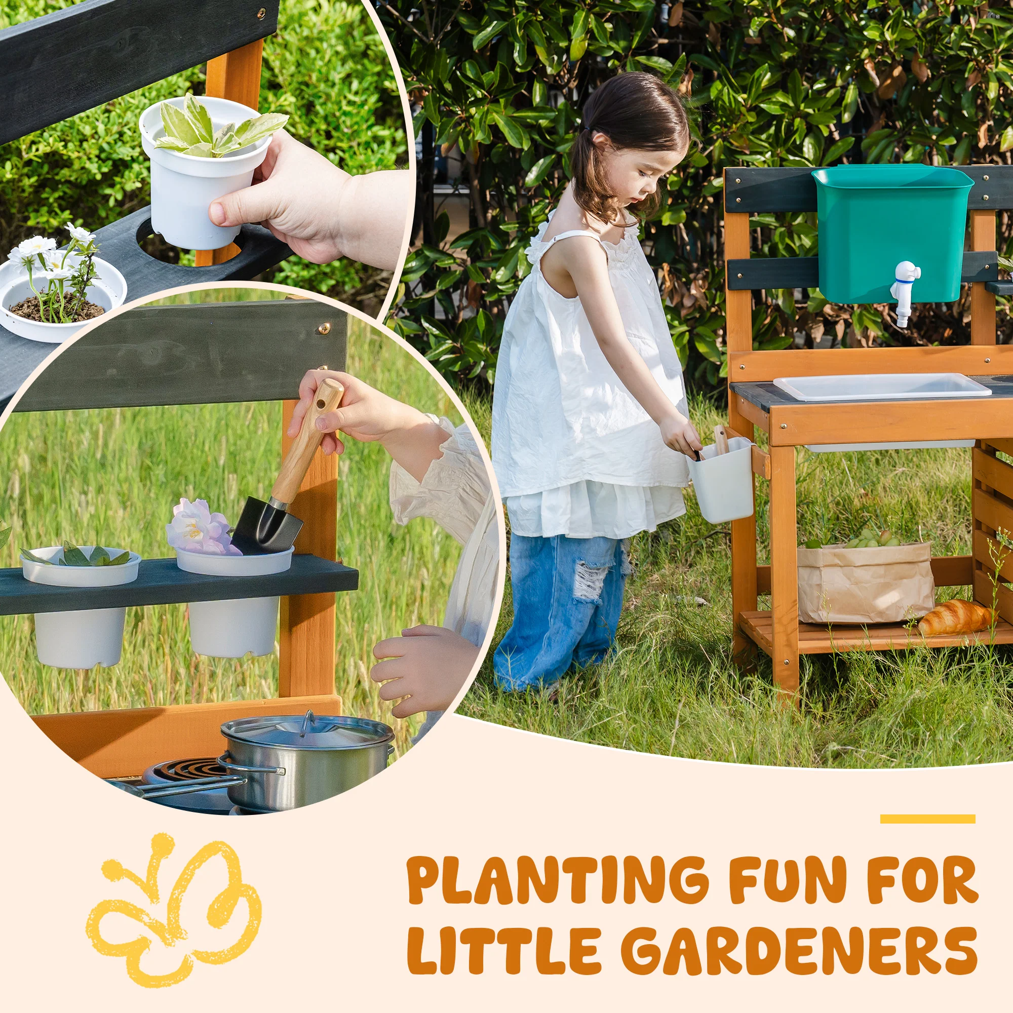 ROBUD Outdoor Mud Kitchen with Real Water Play - Image 6