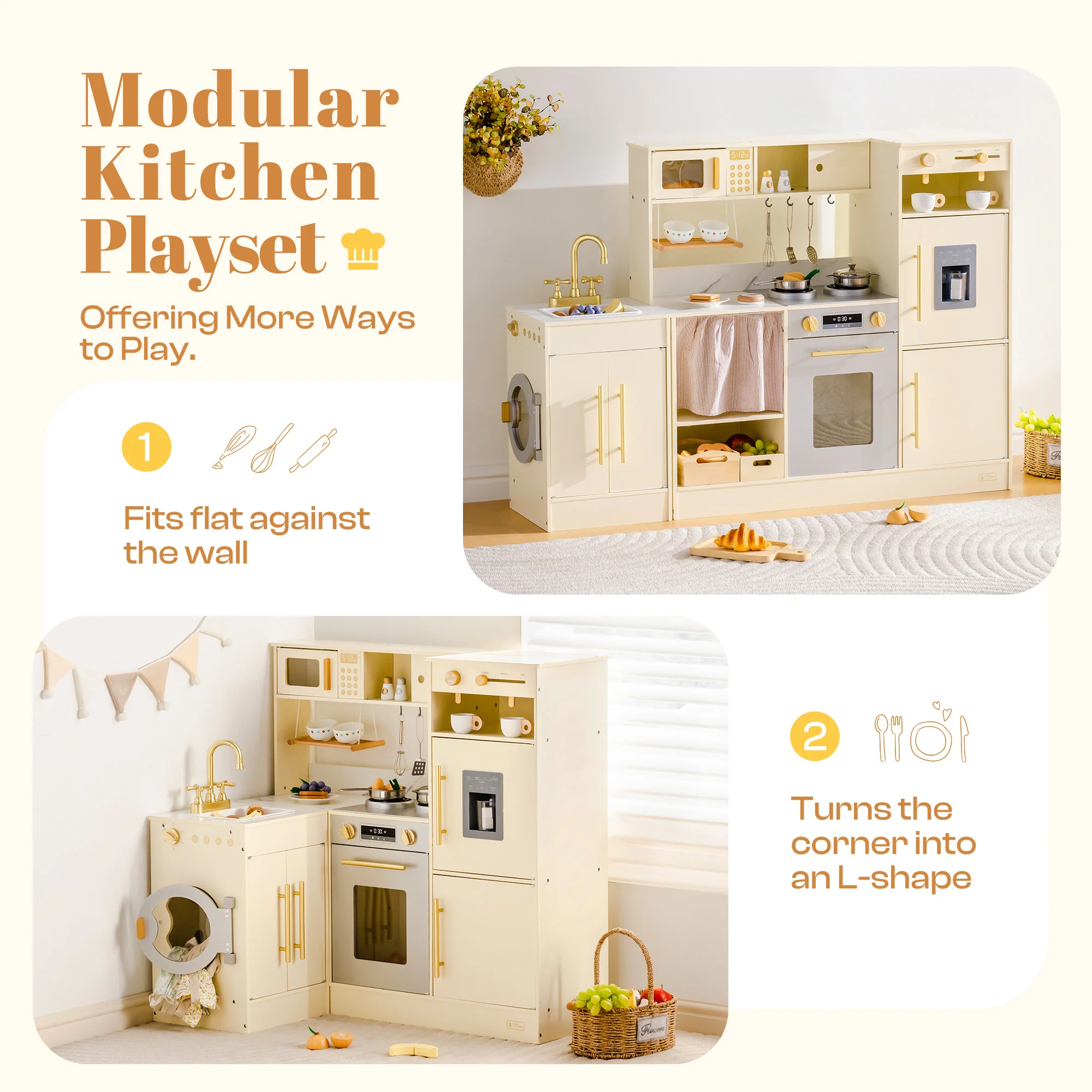 ROBUD Pretend Corner Kitchen with All-in-One & Combination-Style - Image 6