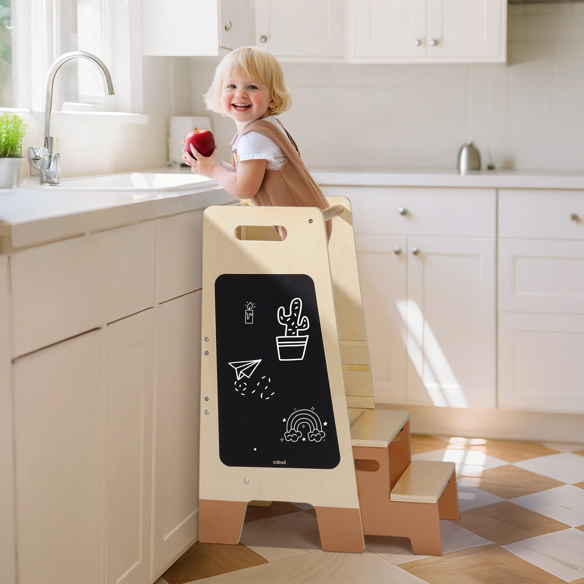 ROBUD Toddler Standing Tower with Step Stool Set - Image 12