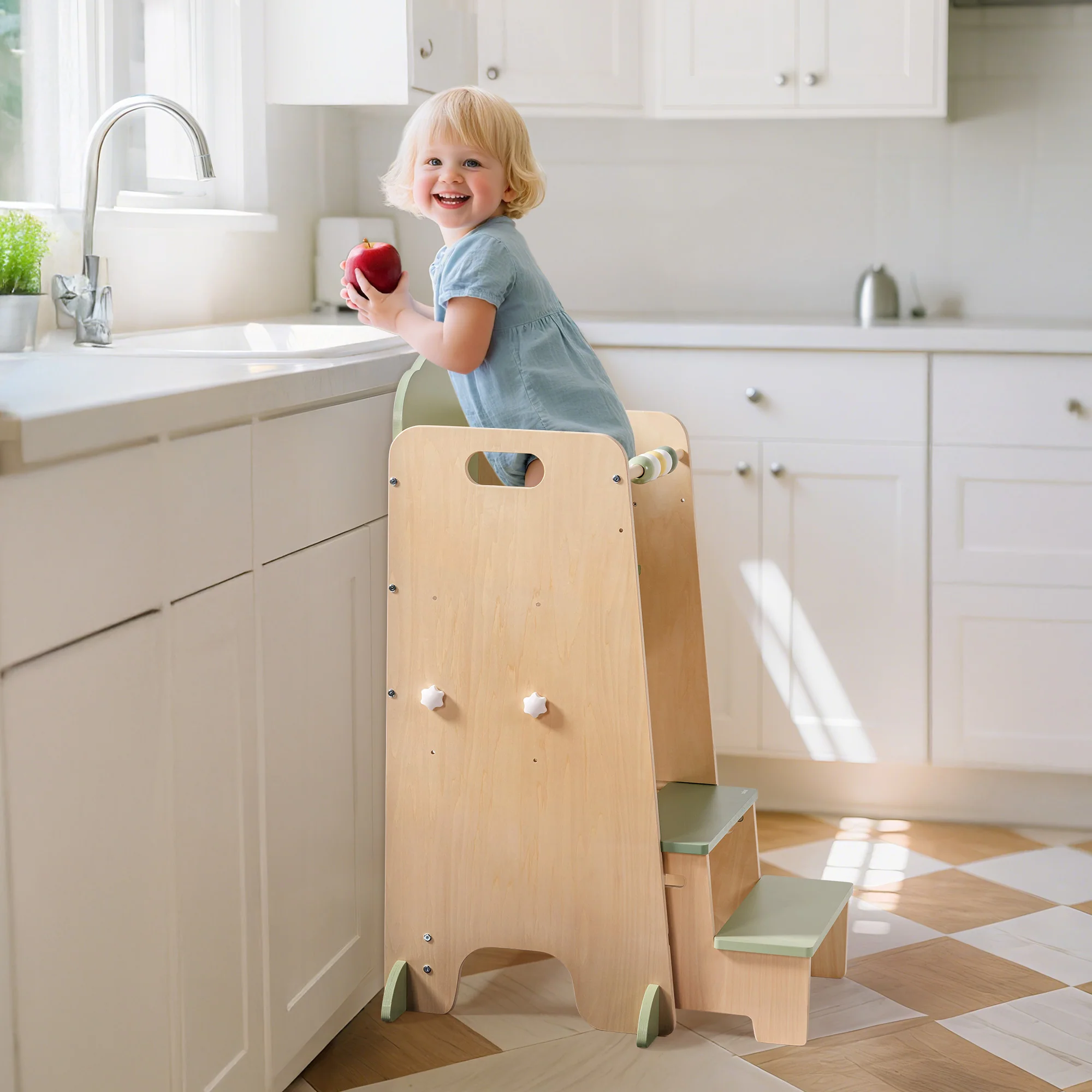 ROBUD Toddler Standing Tower with Step Stool Set - Image 2
