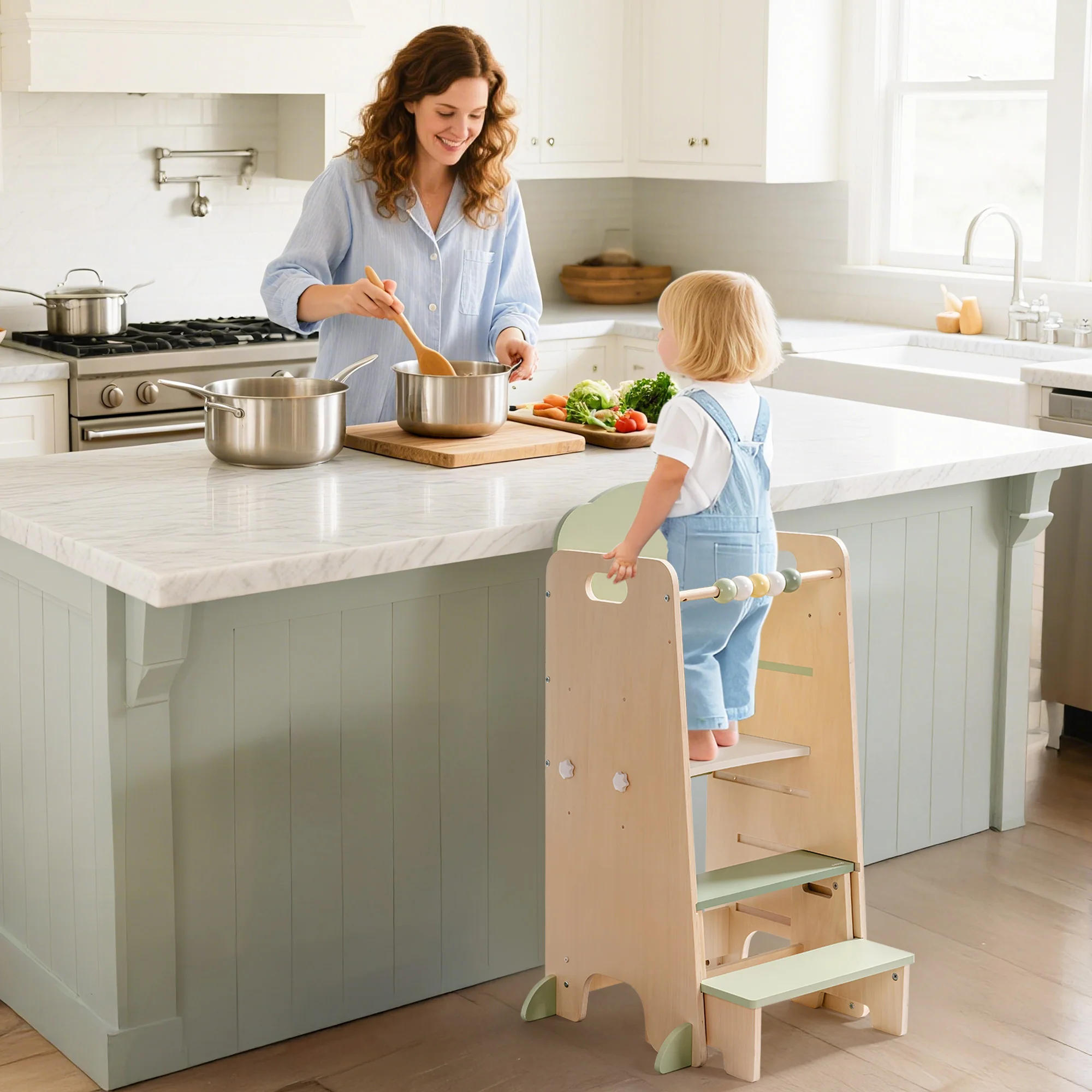 ROBUD Toddler Standing Tower with Step Stool Set - Image 4