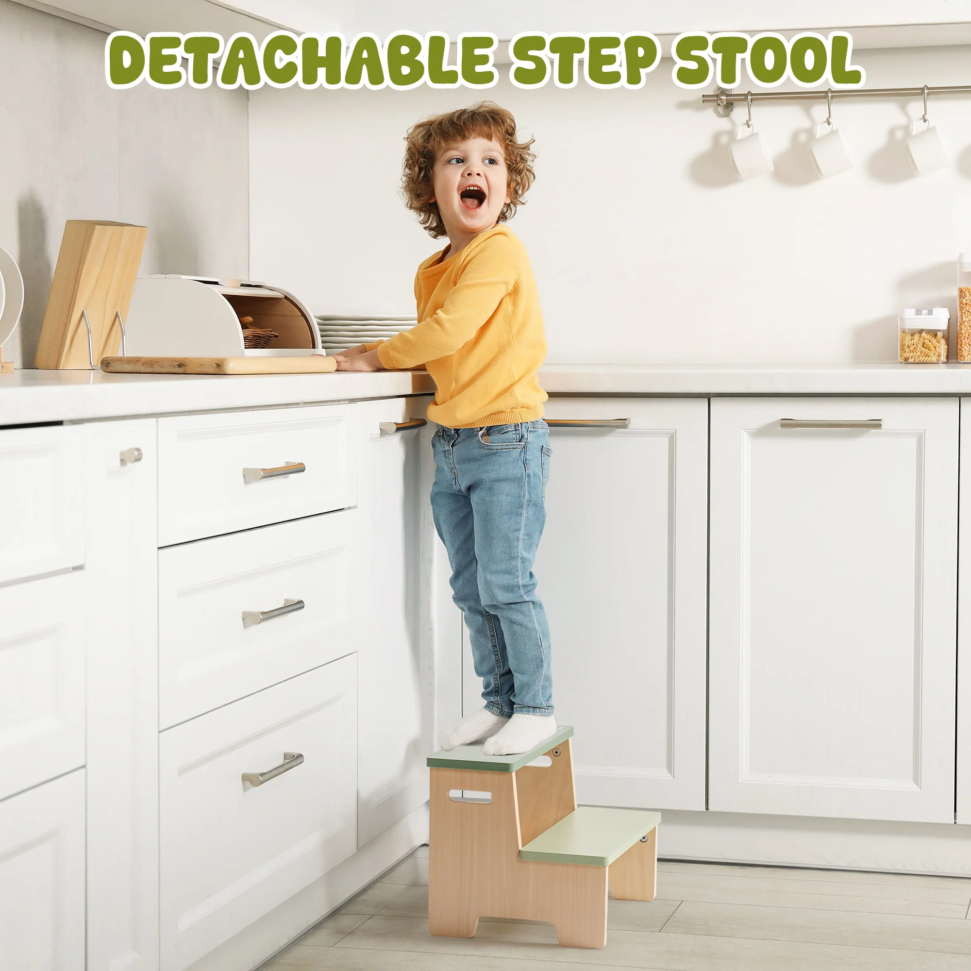 ROBUD Toddler Standing Tower with Step Stool Set - Image 6
