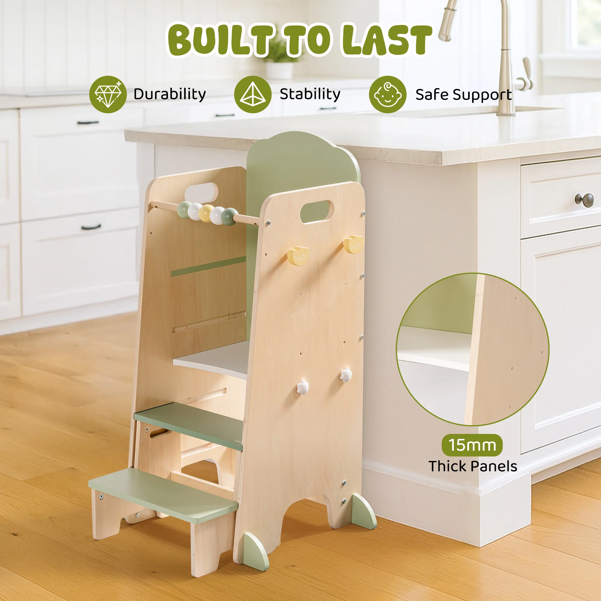 ROBUD Toddler Standing Tower with Step Stool Set - Image 9