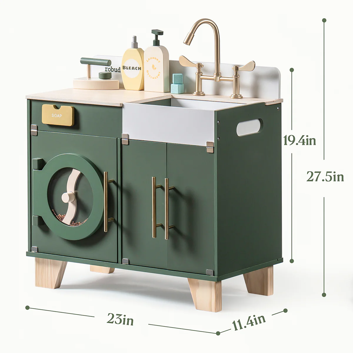 ROBUD Vintage Green Wooden Play Kitchen Series - Image 14