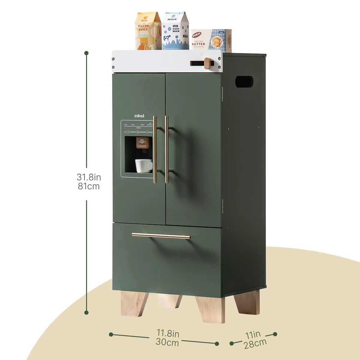 ROBUD Vintage Green Wooden Play Kitchen Series - Image 8