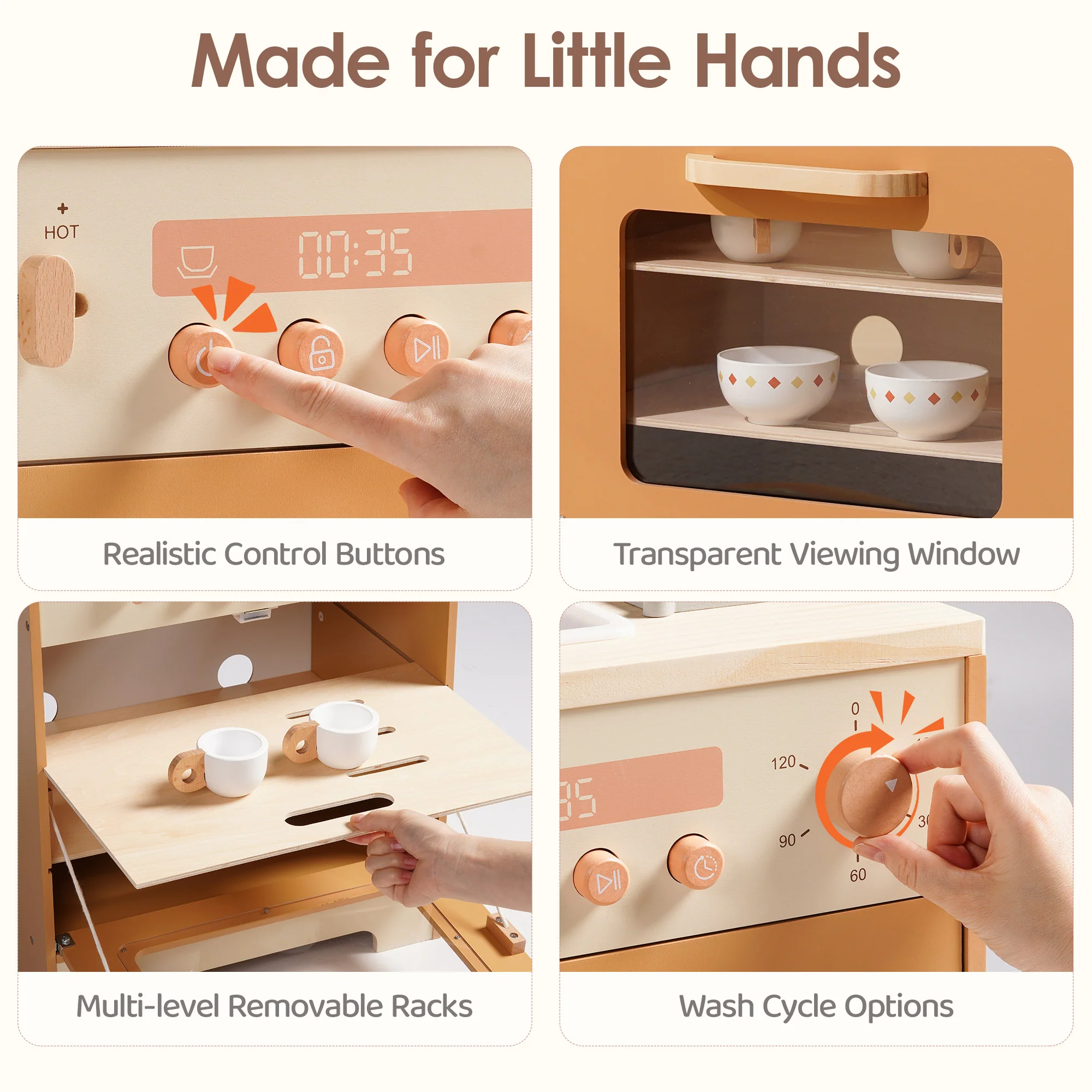 ROBUD Wooden Caramel Dishwasher - Image 4