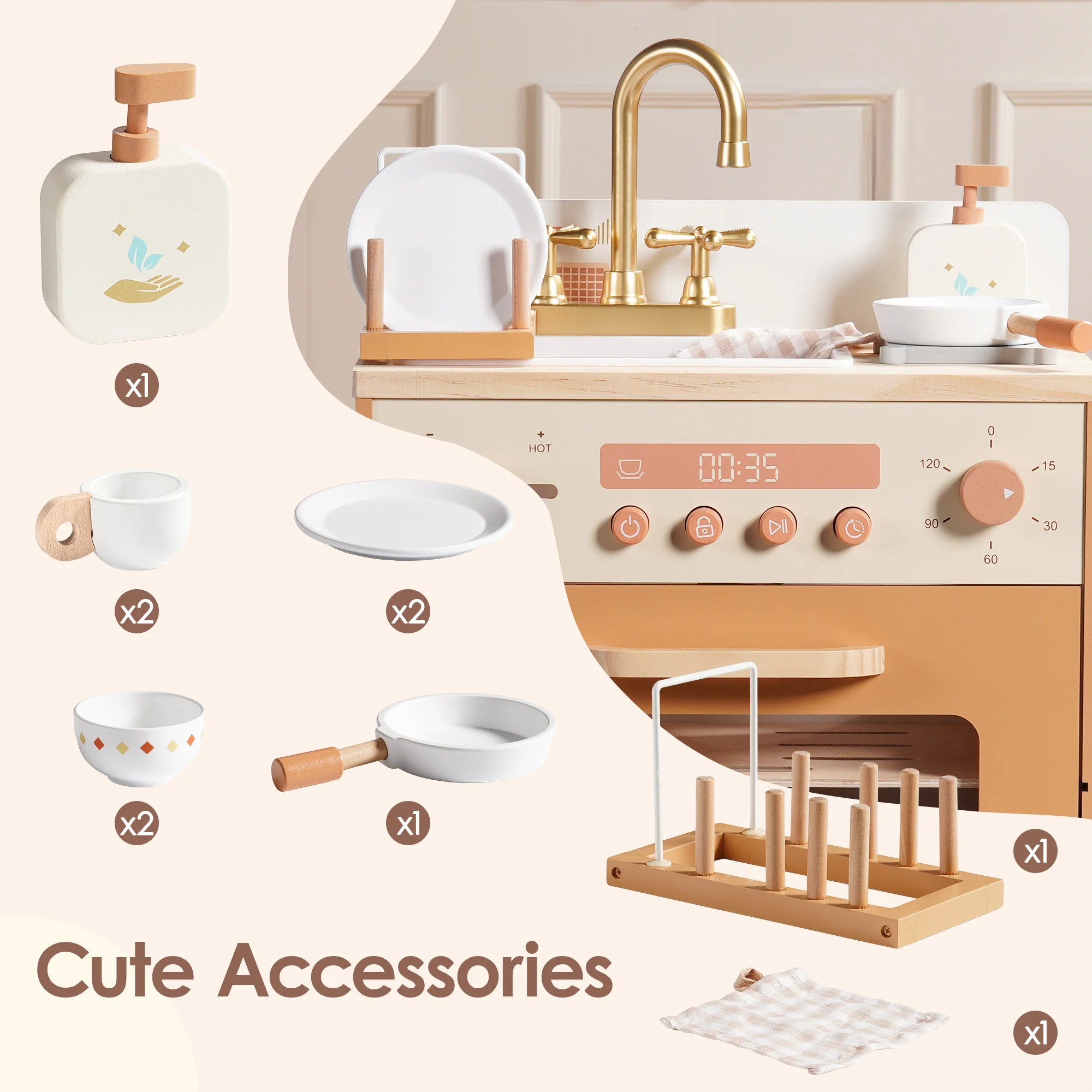 ROBUD Wooden Caramel Dishwasher - Image 7