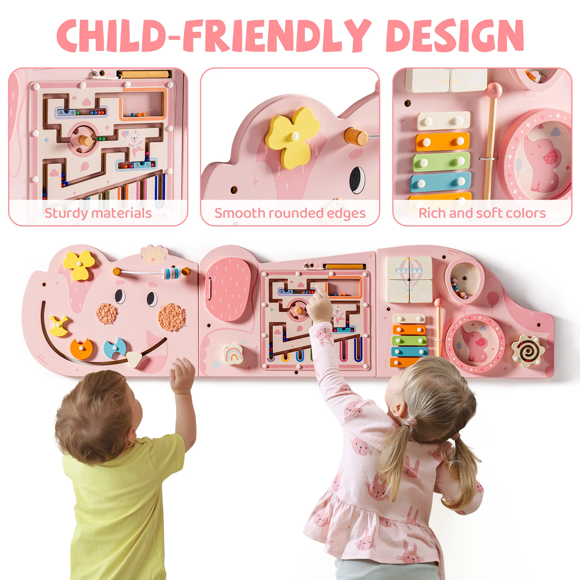 ROBUD Wooden Cream Elephant Busy Board - Image 20
