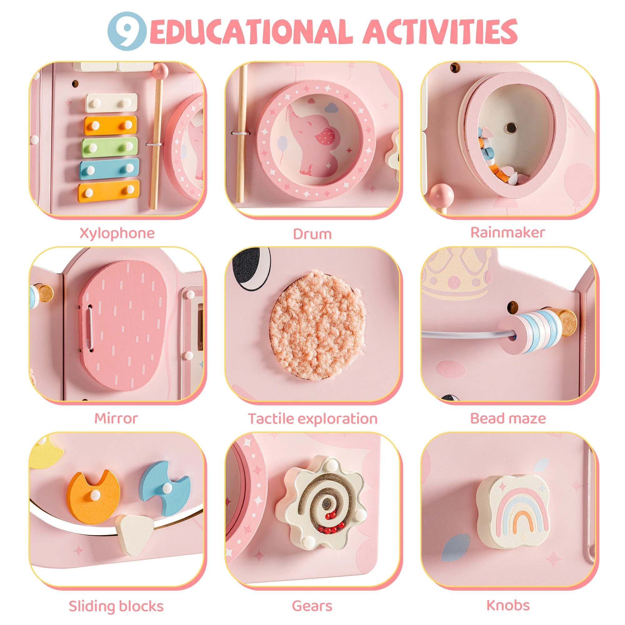 ROBUD Wooden Cream Elephant Busy Board - Image 21