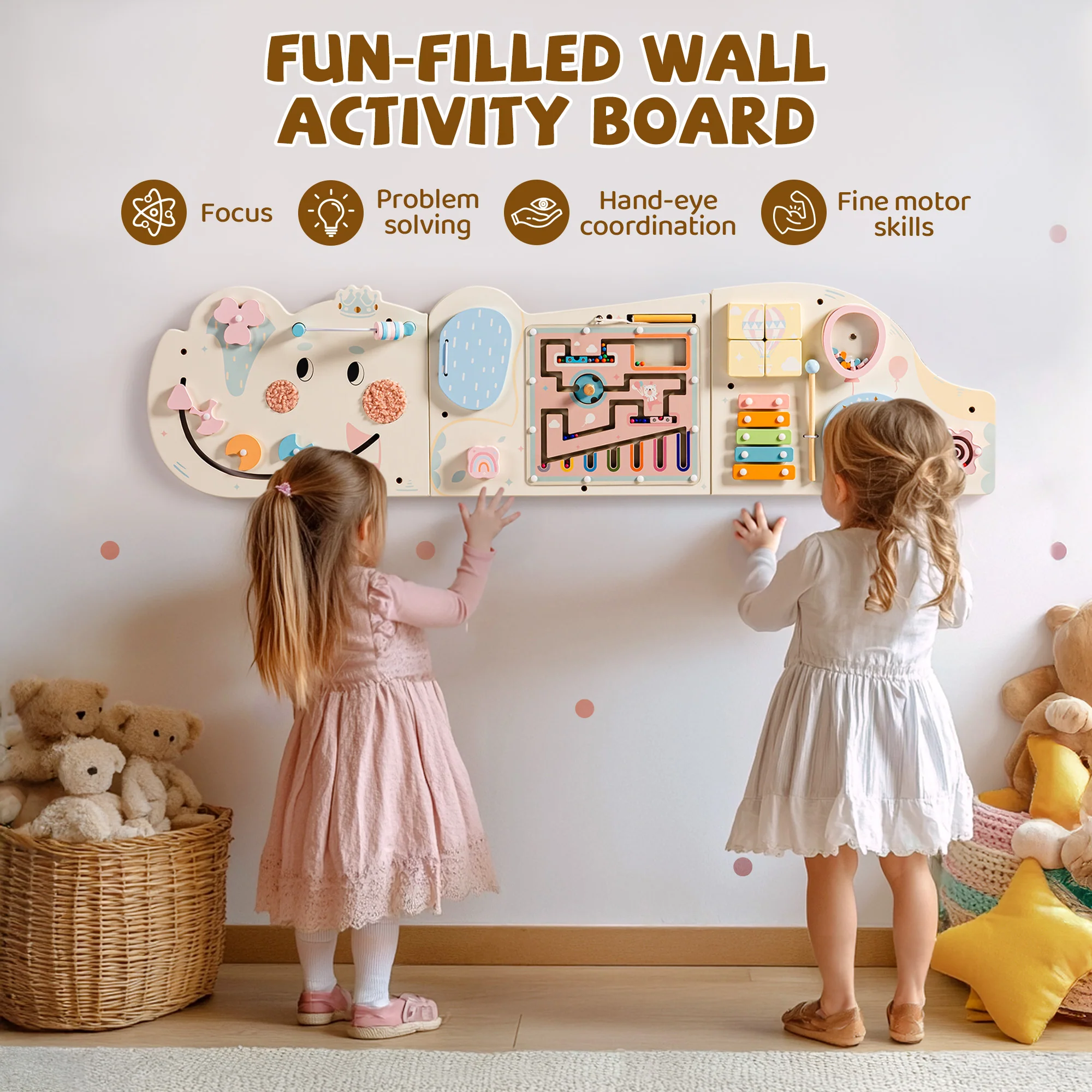 ROBUD Wooden Cream Elephant Busy Board - Image 6