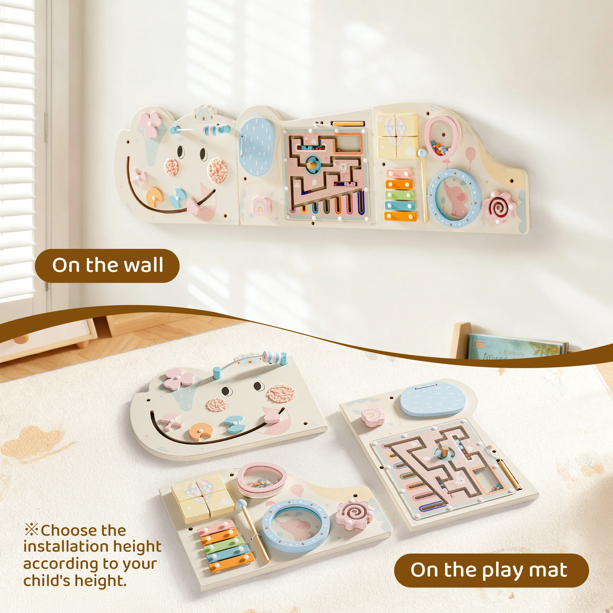 ROBUD Wooden Cream Elephant Busy Board - Image 8