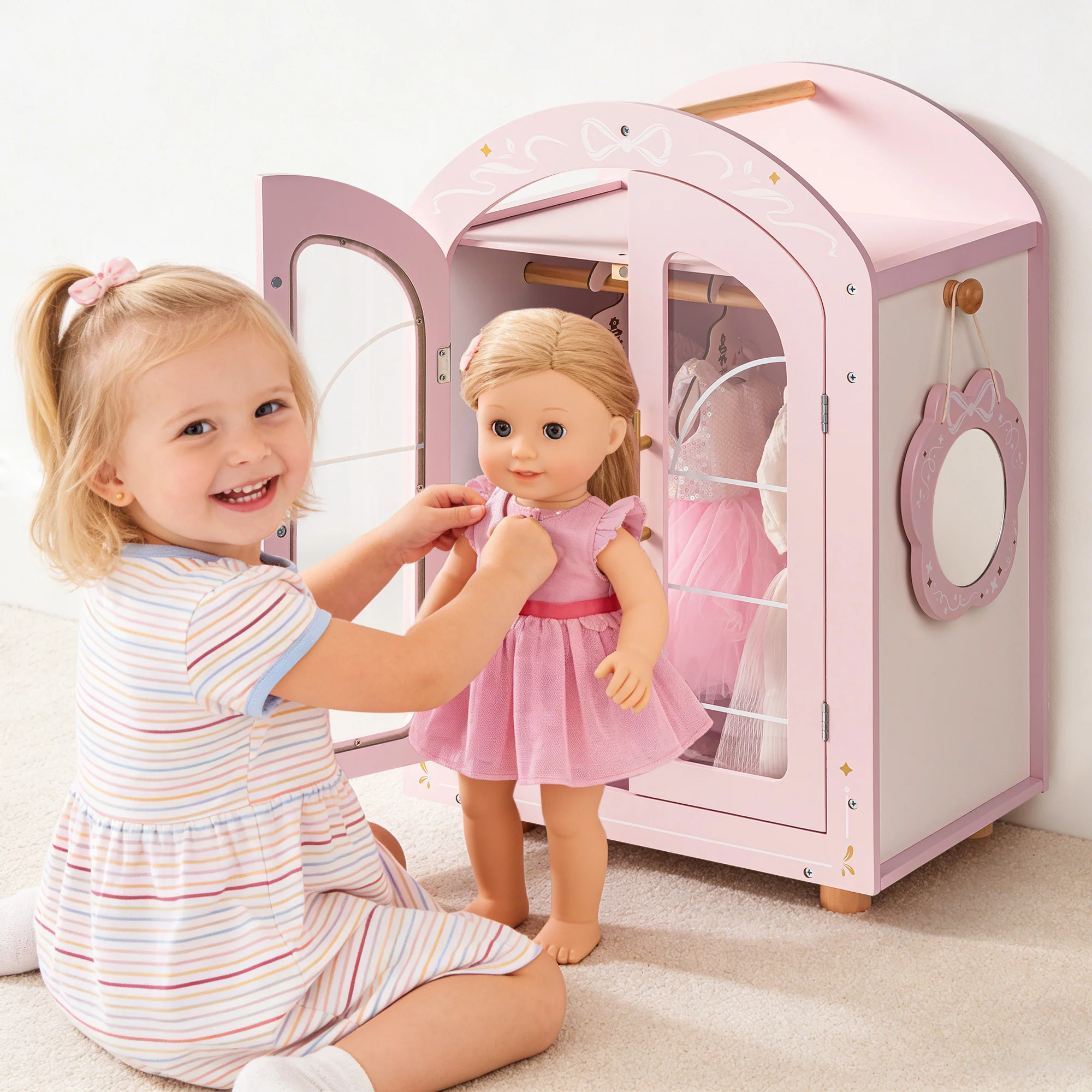 ROBUD Wooden Doll Furniture - Wardrobe - Image 5