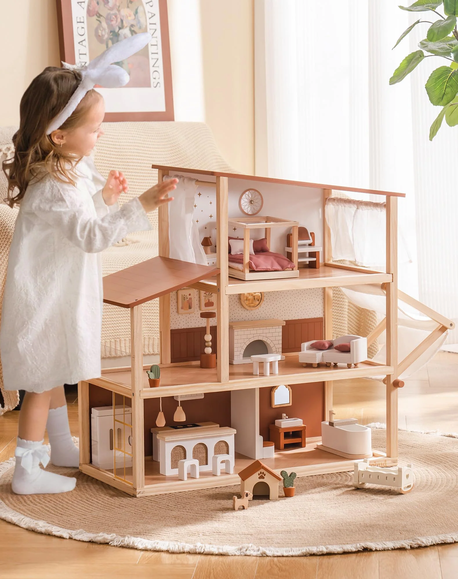 ROBUD Wooden Dollhouse - Bohemian - Image 3