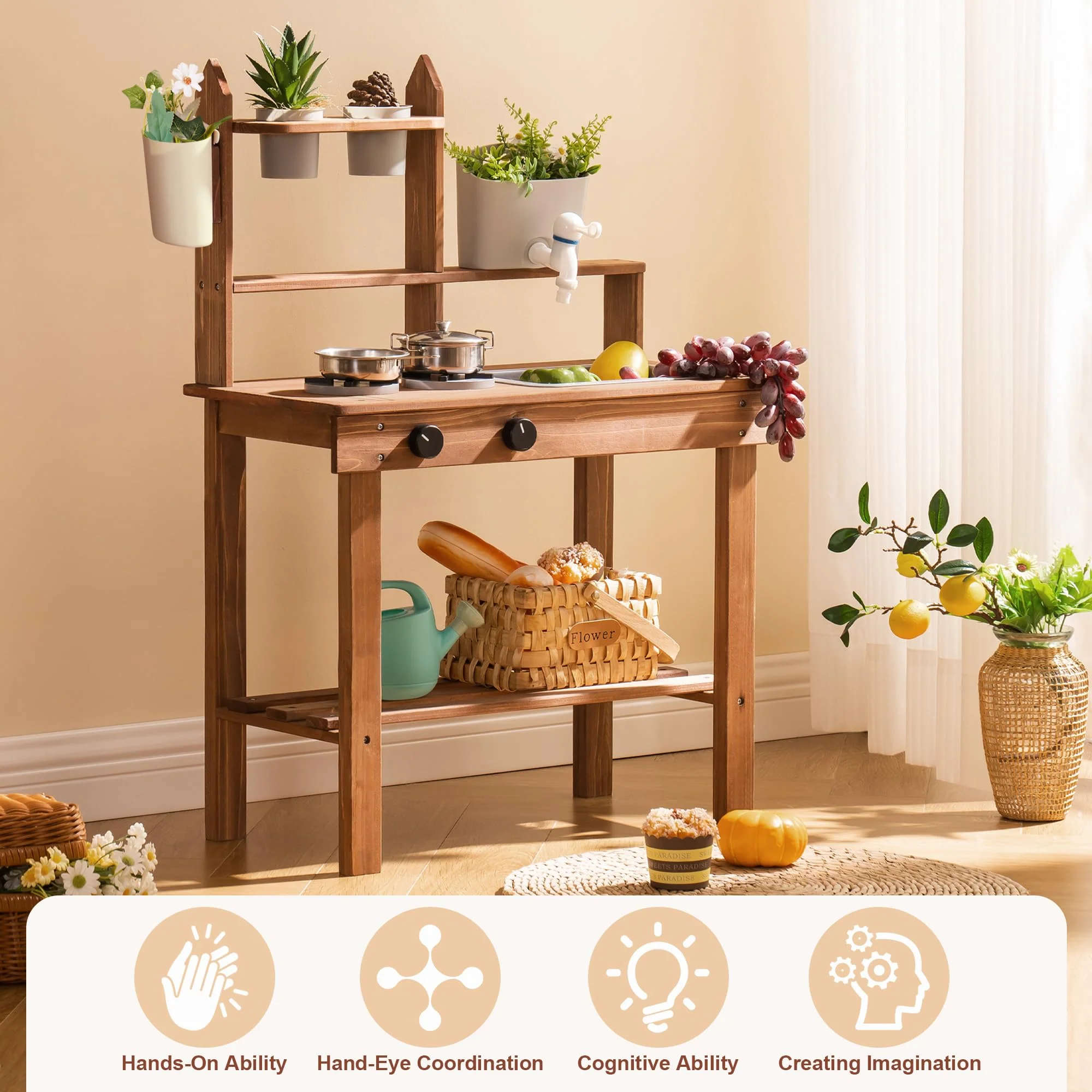 ROBUD Wooden Outdoor Kitchen Playset - Mud - Image 6