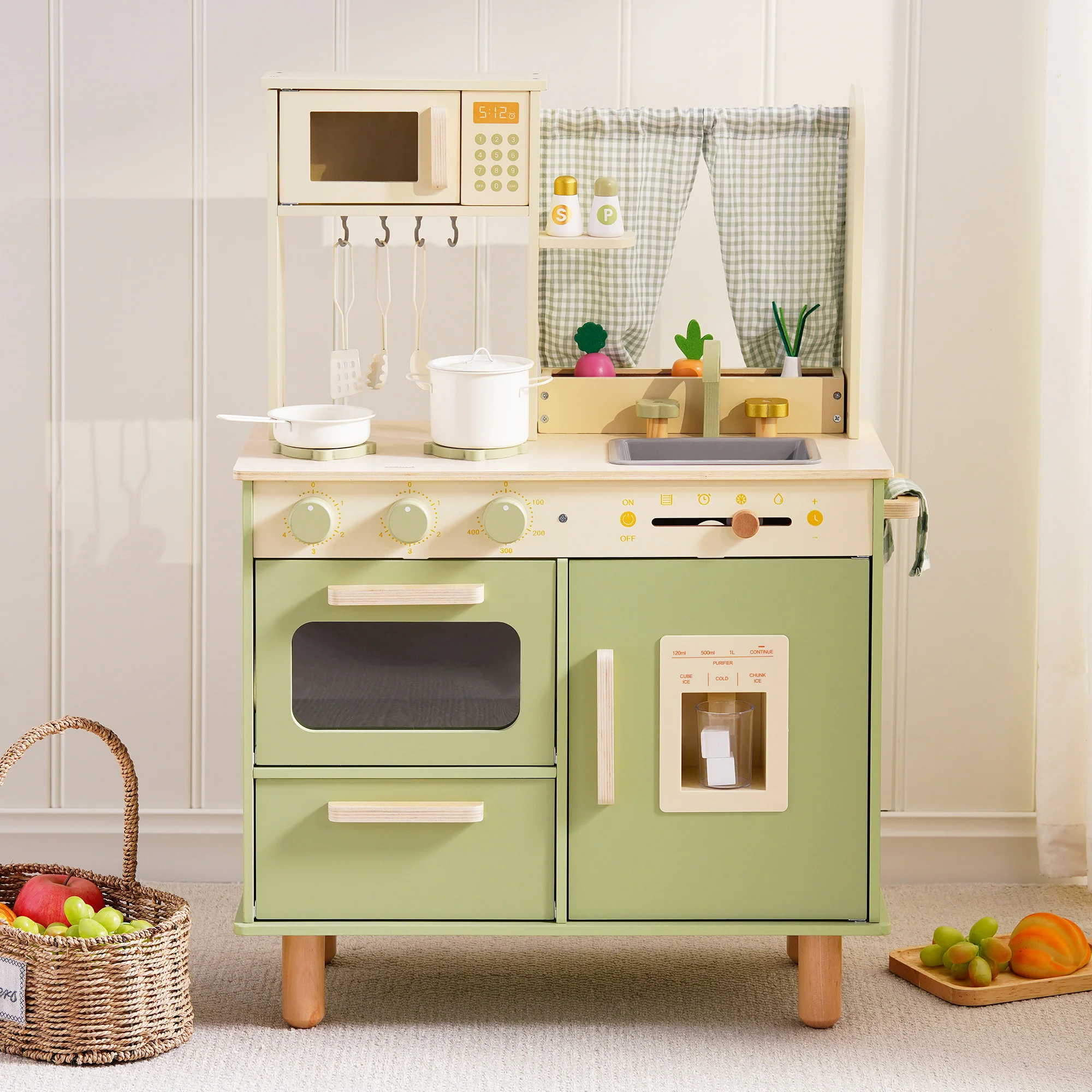 ROBUD Wooden Pretend Play Kitchen Set for Kids - Image 12
