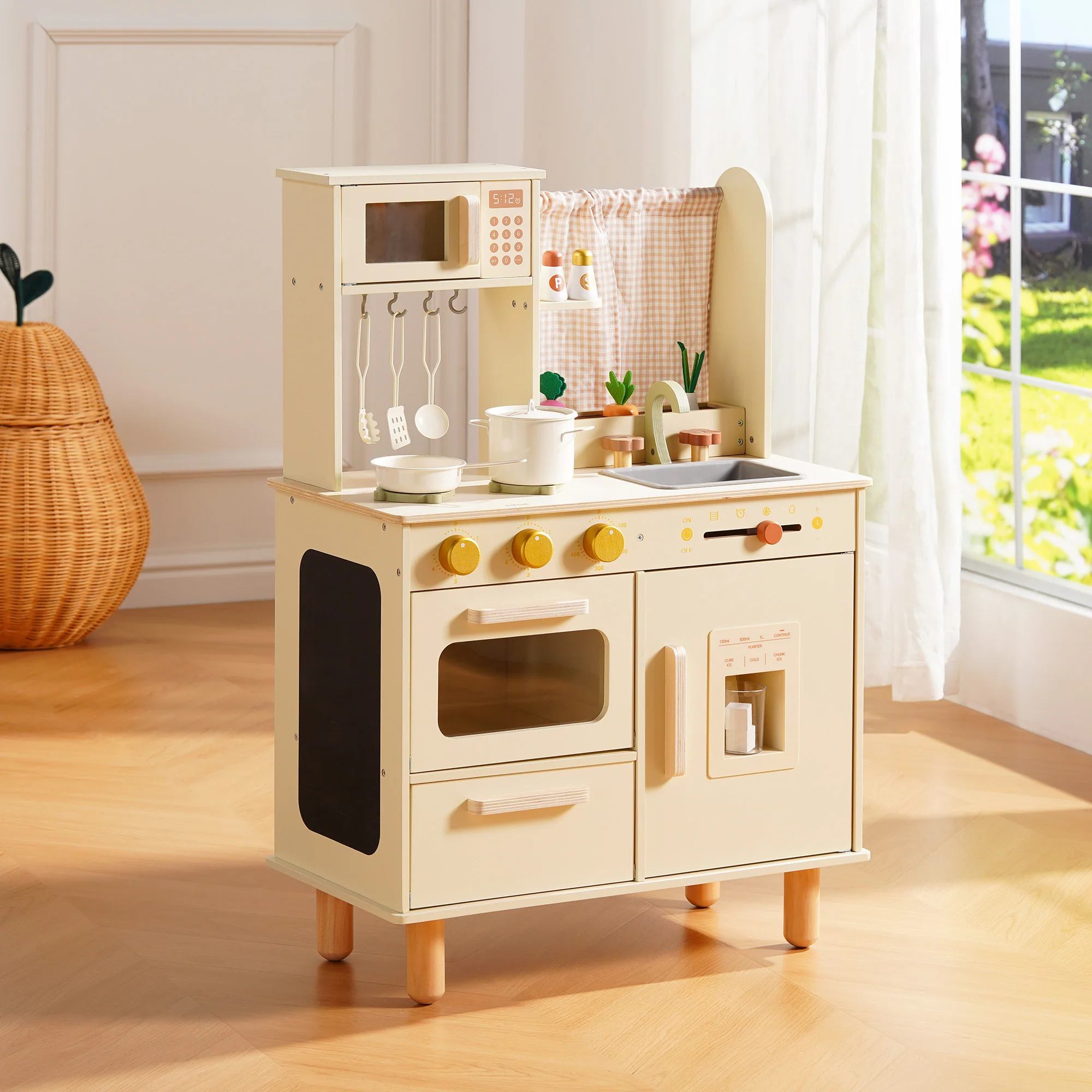 ROBUD Wooden Pretend Play Kitchen Set for Kids - Image 2