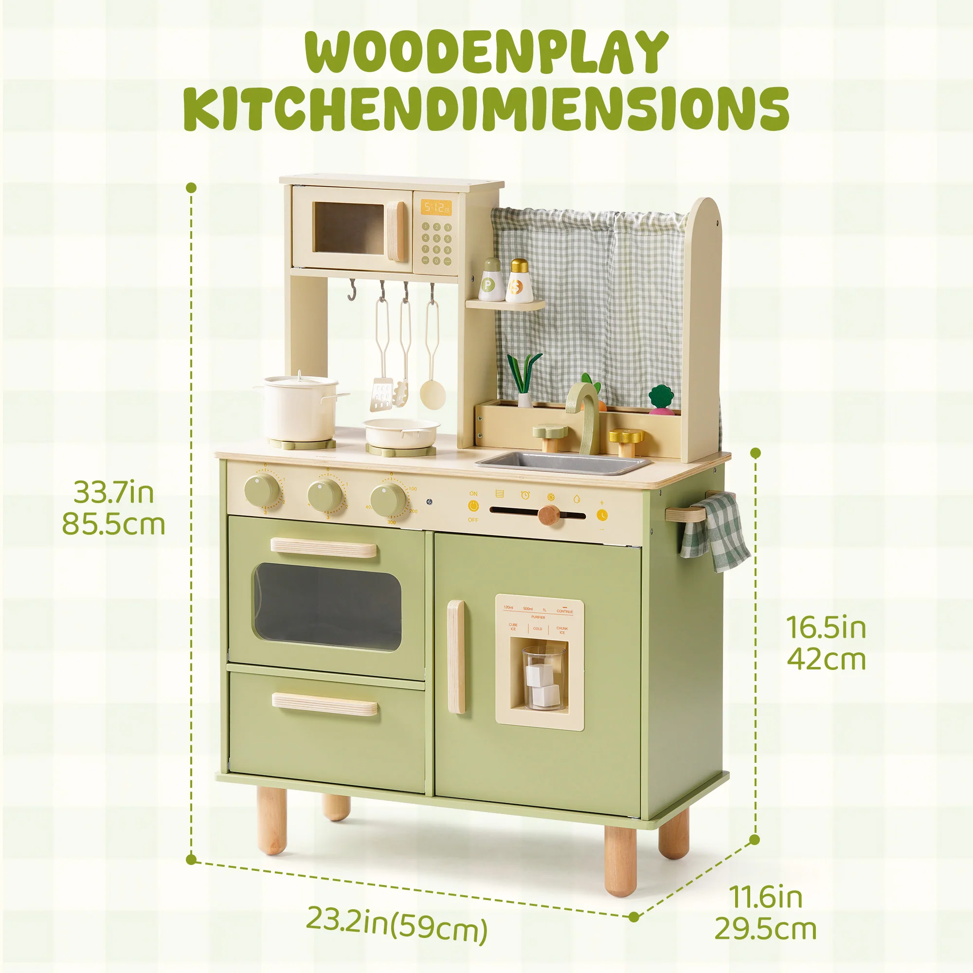 ROBUD Wooden Pretend Play Kitchen Set for Kids - Image 22