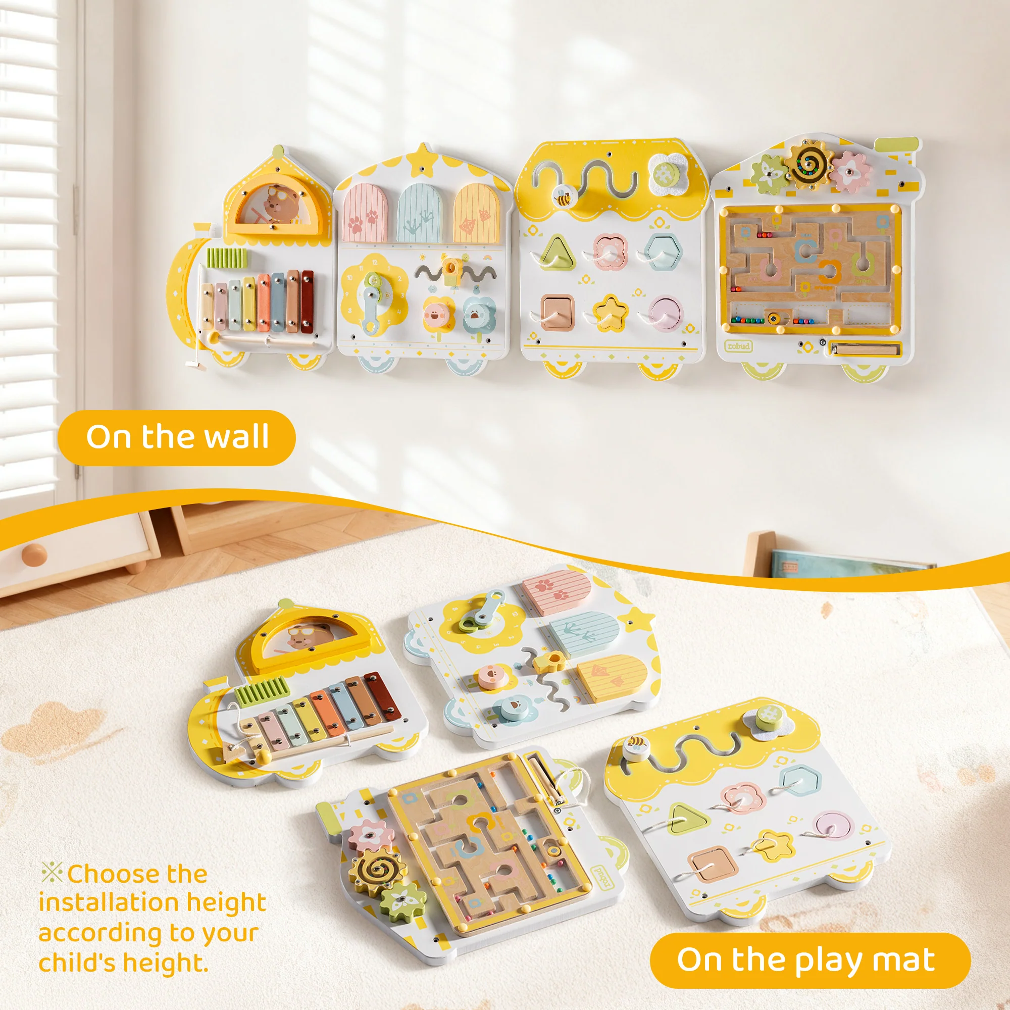 ROBUD Wooden Spring Train Busy Board - Image 10
