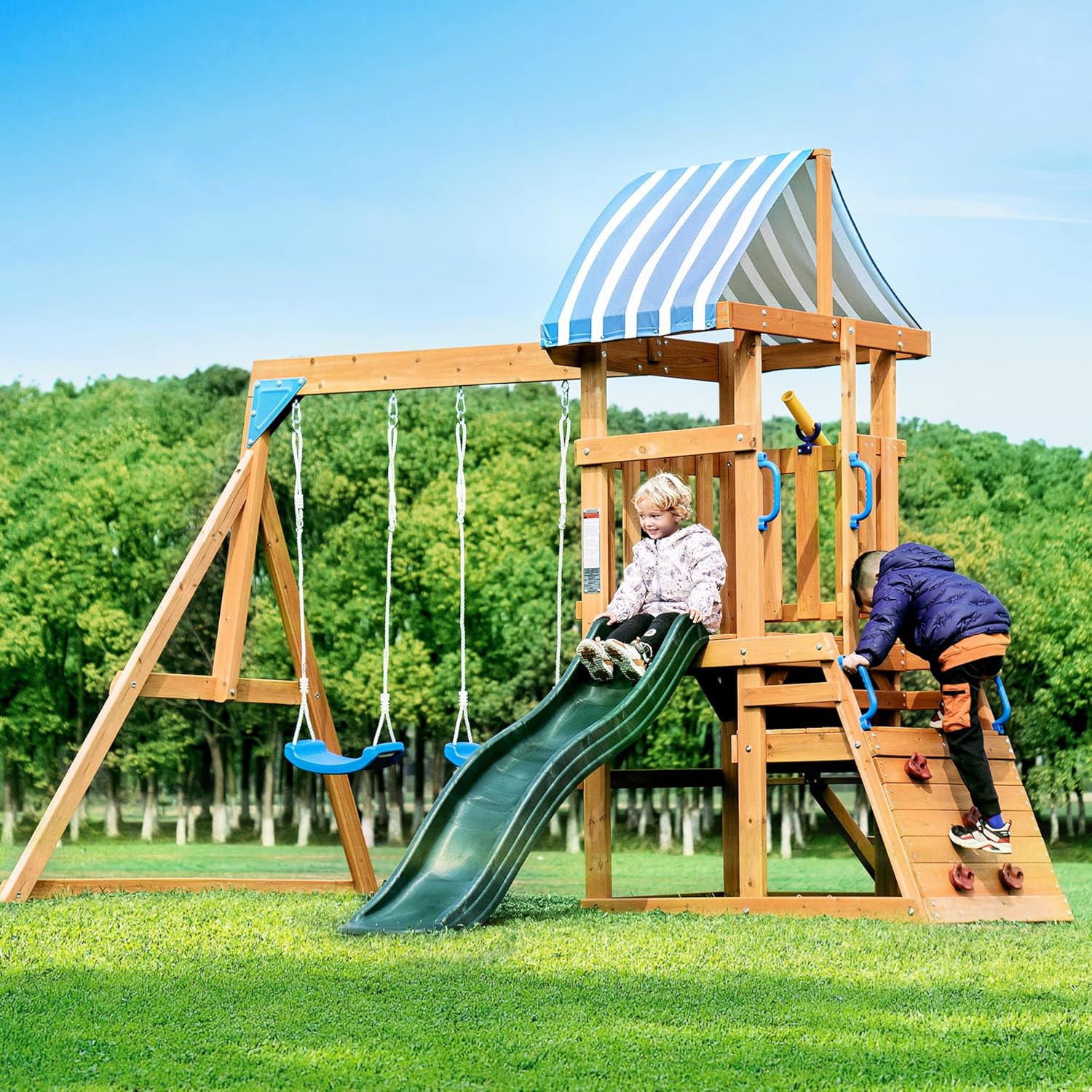 ROBUD Wooden Swing Sets for Backyard - Image 2