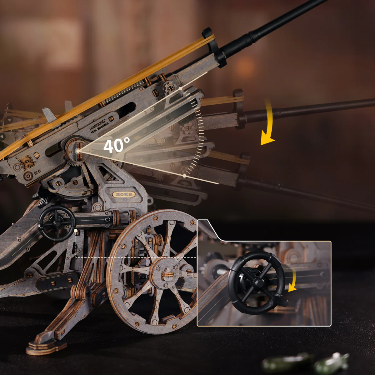 ROKR Anti-aircraft Gun Wooden 3D Puzzle LQM01 - Image 4