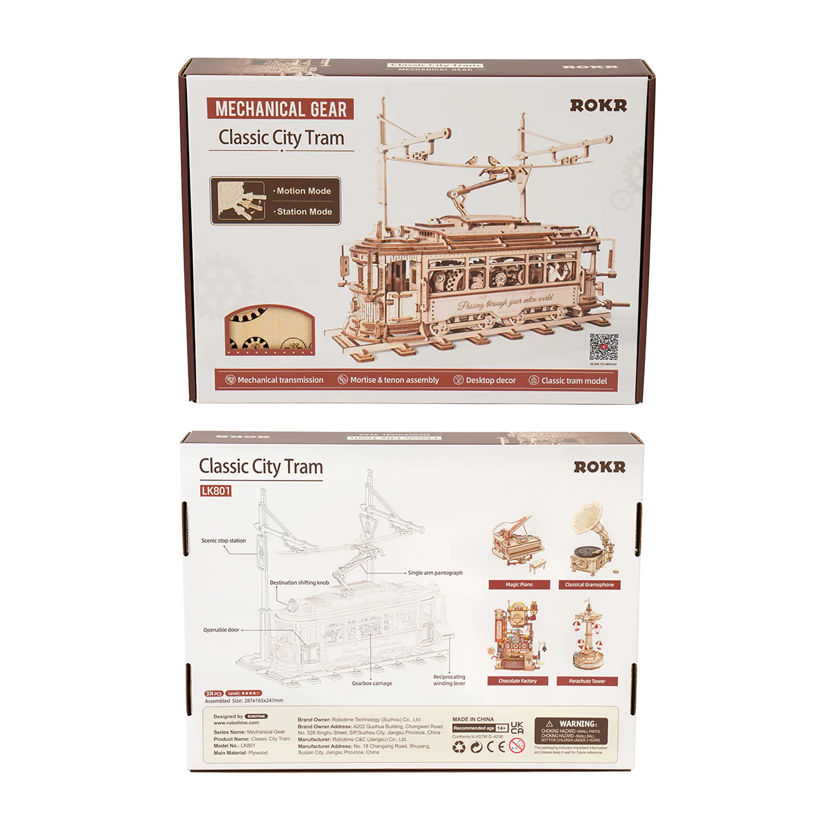 ROKR Classic City Tram 3D Wooden Puzzle LK801 - Image 9