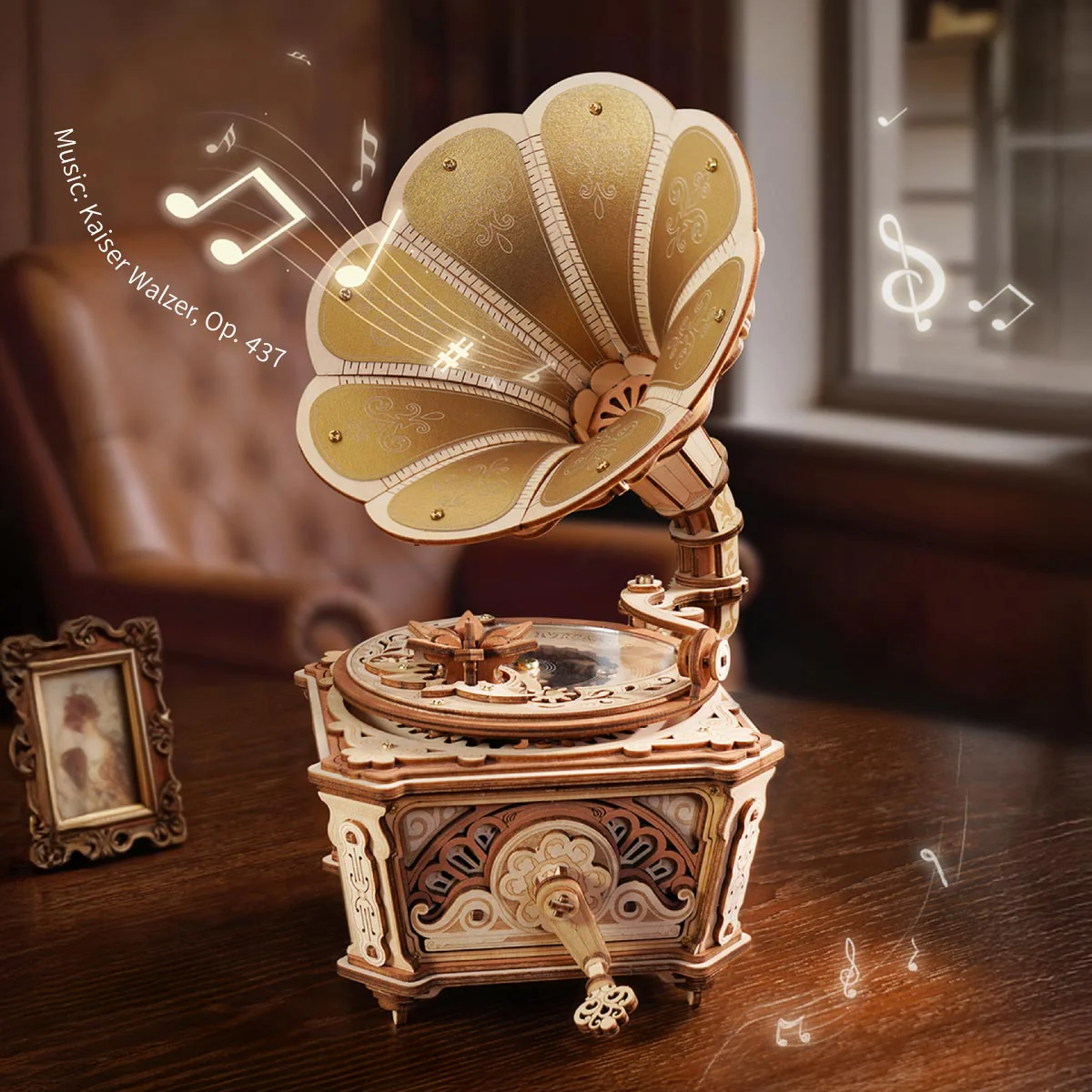 ROKR Diva Gramophone Music Box Wooden 3D Puzzle AMK82 - Image 3