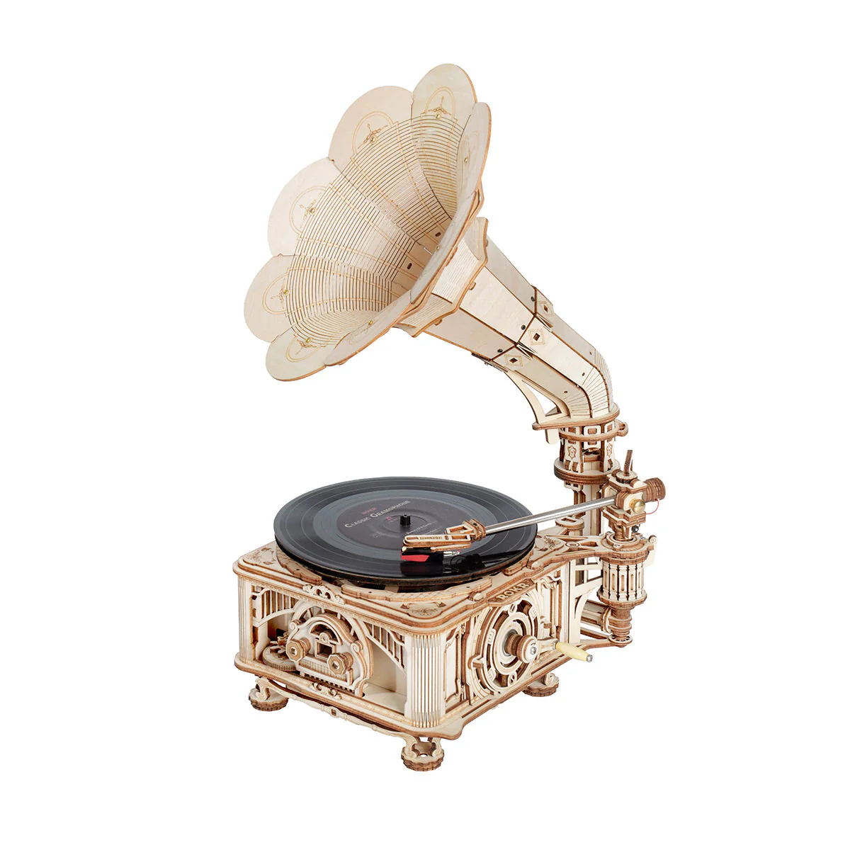 ROKR Classic Gramophone 3D Wooden Puzzle LKB01D (Electric Version) - Image 7