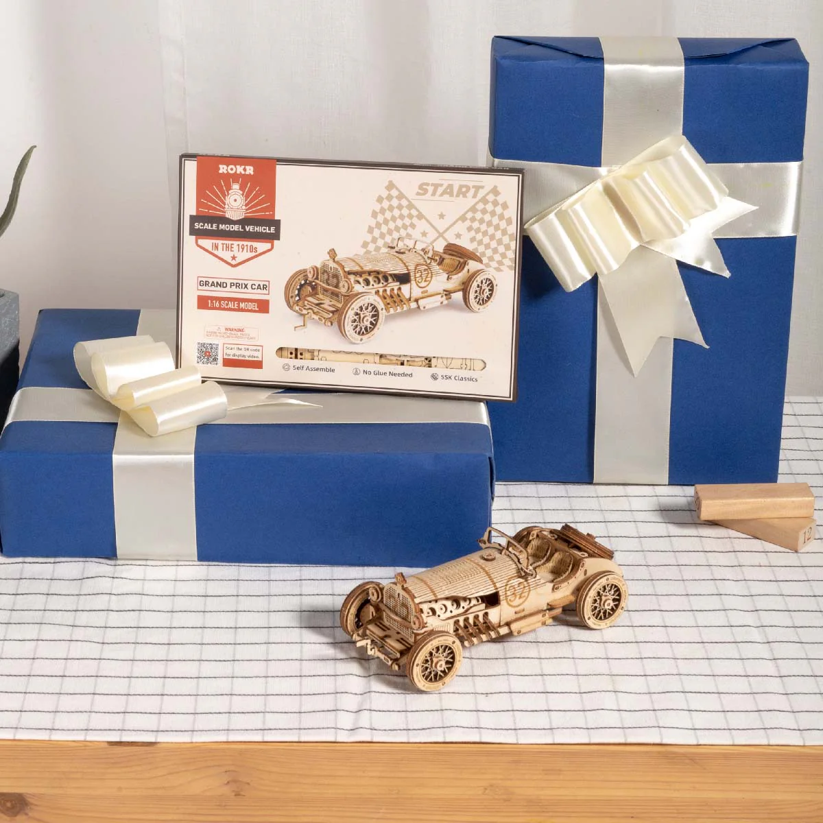 ROKR Grand Prix Car Scale Model 3D Wooden Puzzle MC401 - Image 4