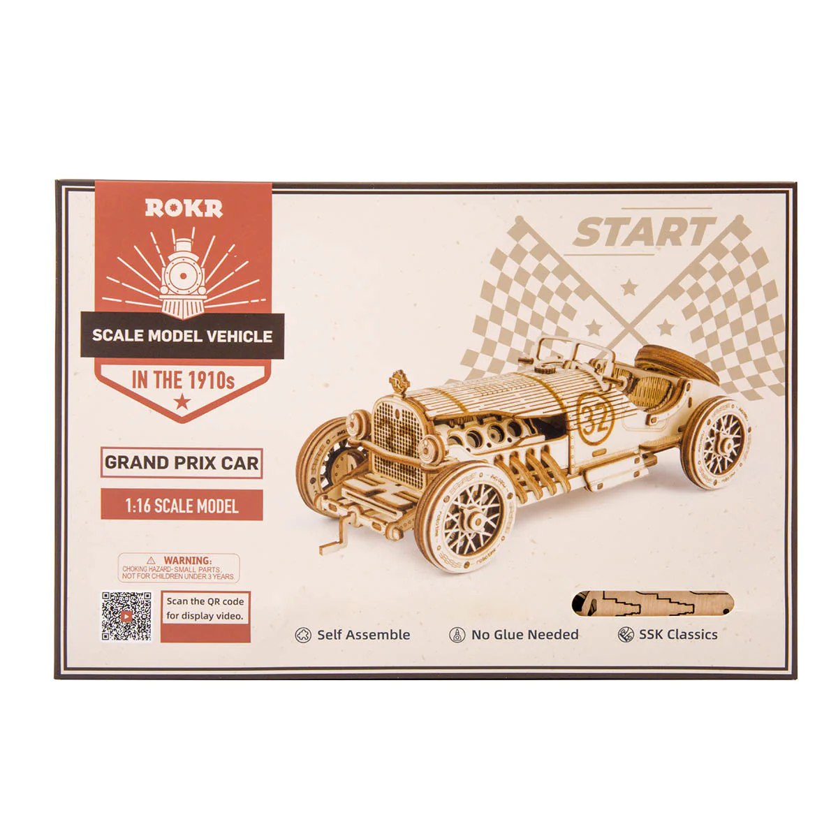 ROKR Grand Prix Car Scale Model 3D Wooden Puzzle MC401 - Image 8