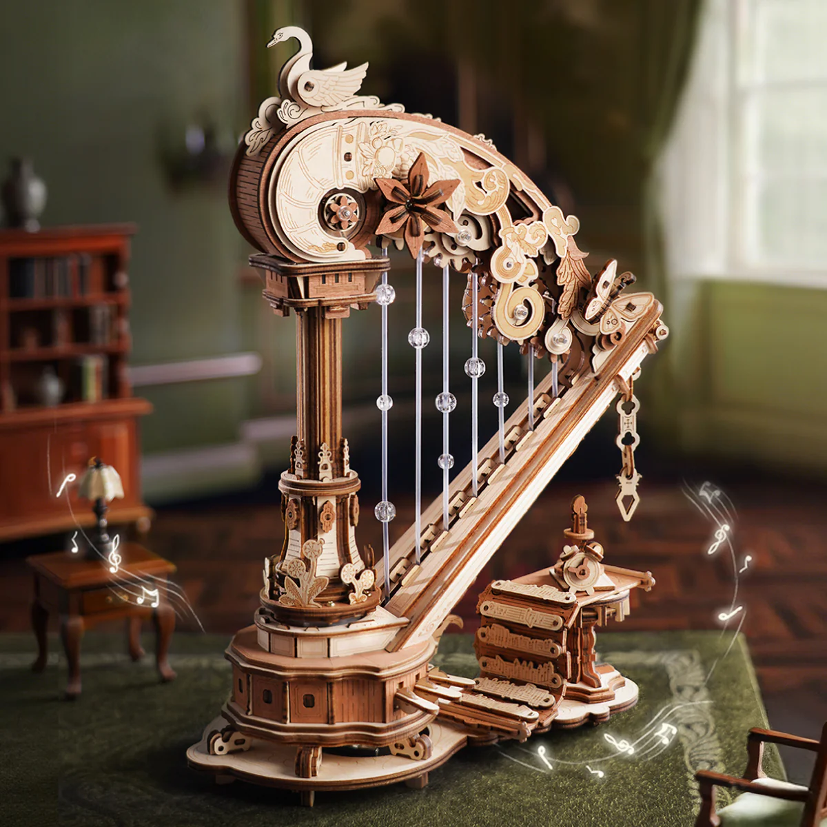 ROKR Magic Harp Music Box Wooden 3D Puzzle AMK71 - Image 4
