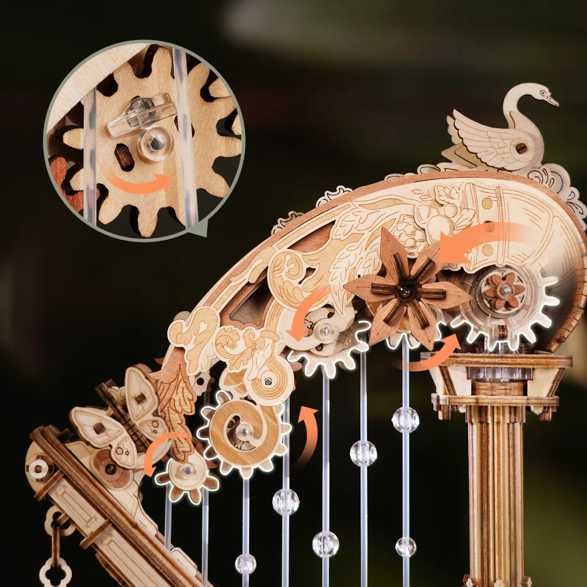 ROKR Magic Harp Music Box Wooden 3D Puzzle AMK71 - Image 5