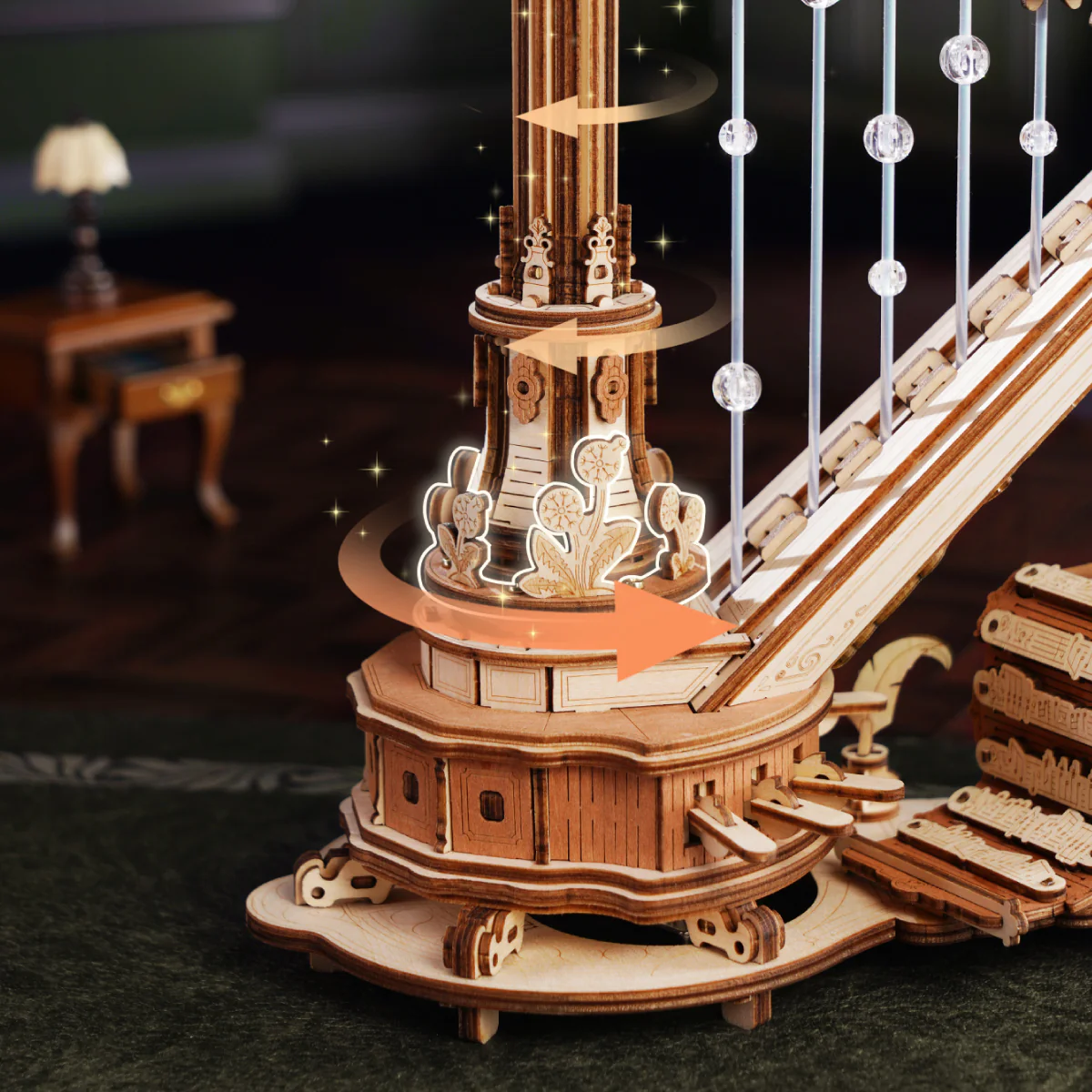 ROKR Magic Harp Music Box Wooden 3D Puzzle AMK71 - Image 6