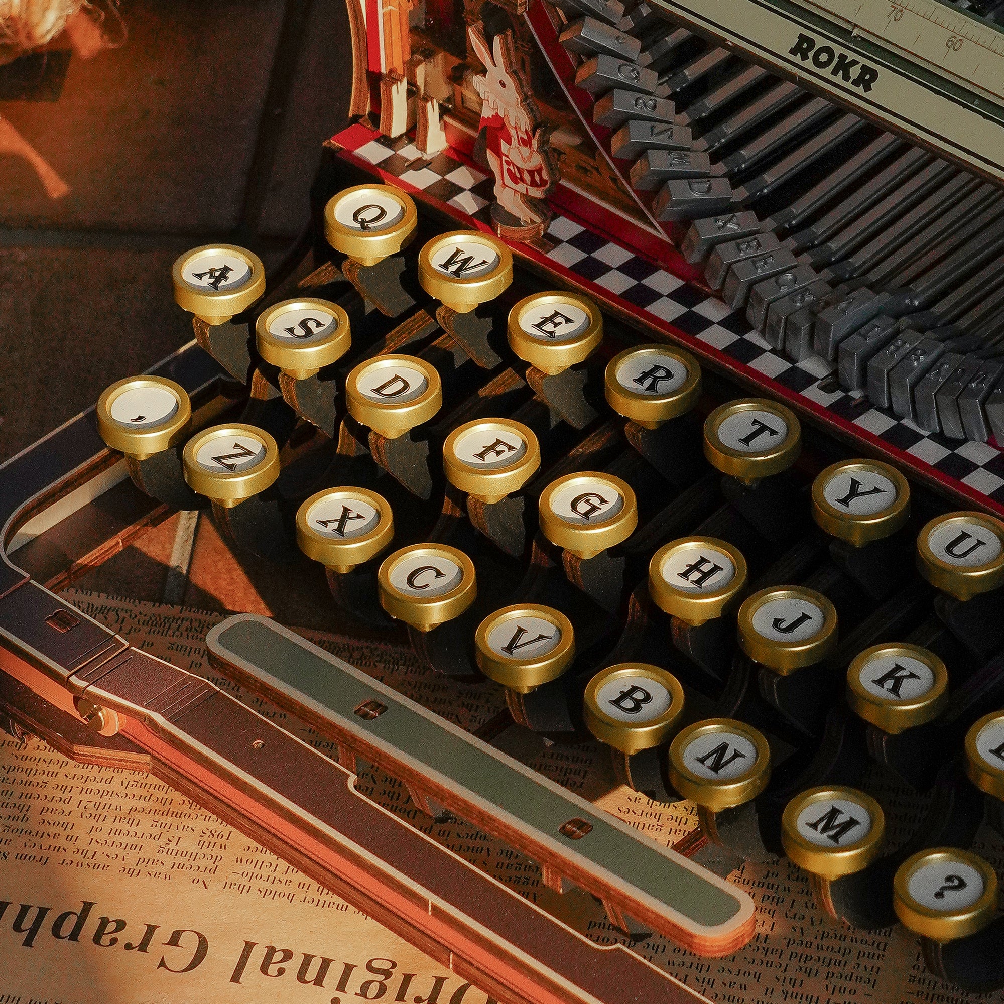 ROKR Mechanical Typewriter Wooden 3D Puzzle LK703C (Magic Version) - Image 5